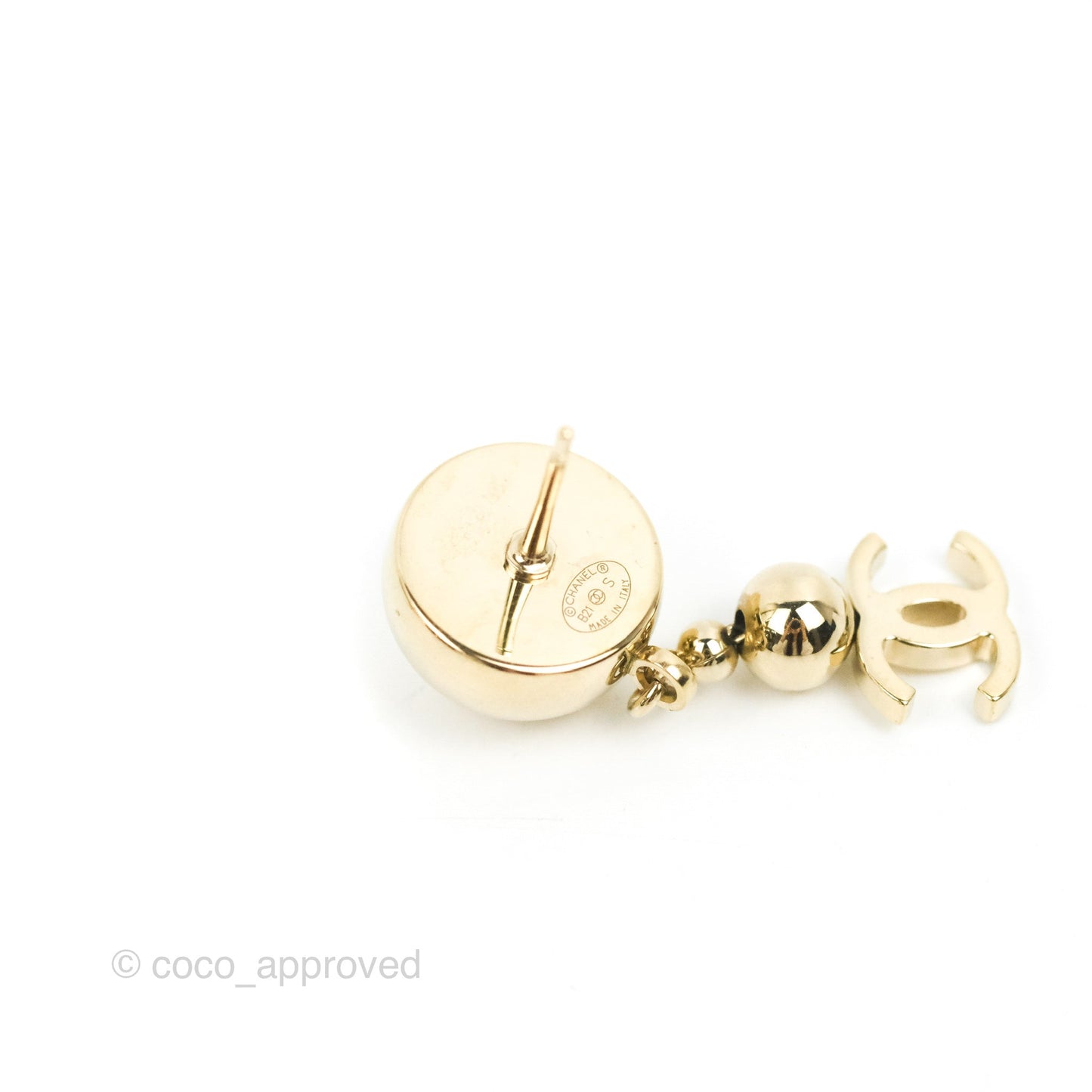 Chanel CC Drop Earrings Gold