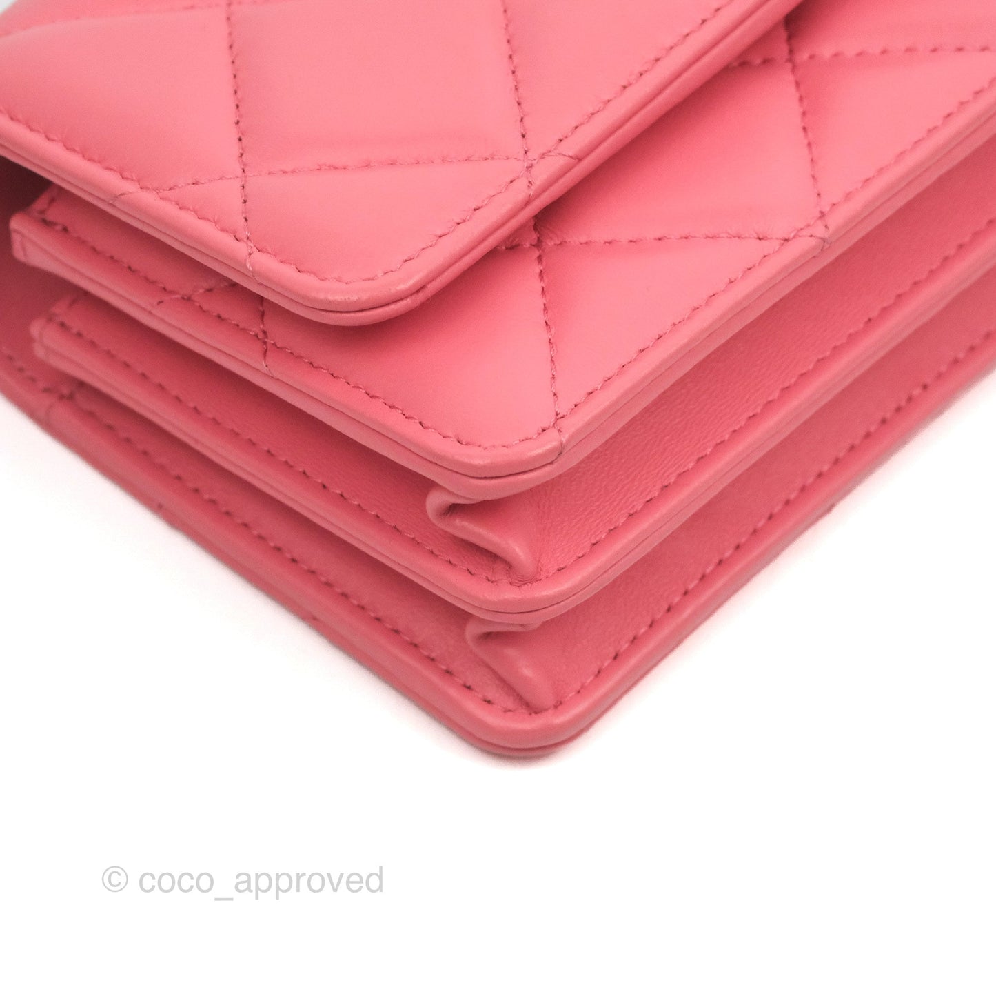 Chanel Enamel Quilted Pending CC Mini WOC Pink Lambskin Aged Gold Hardware 22P