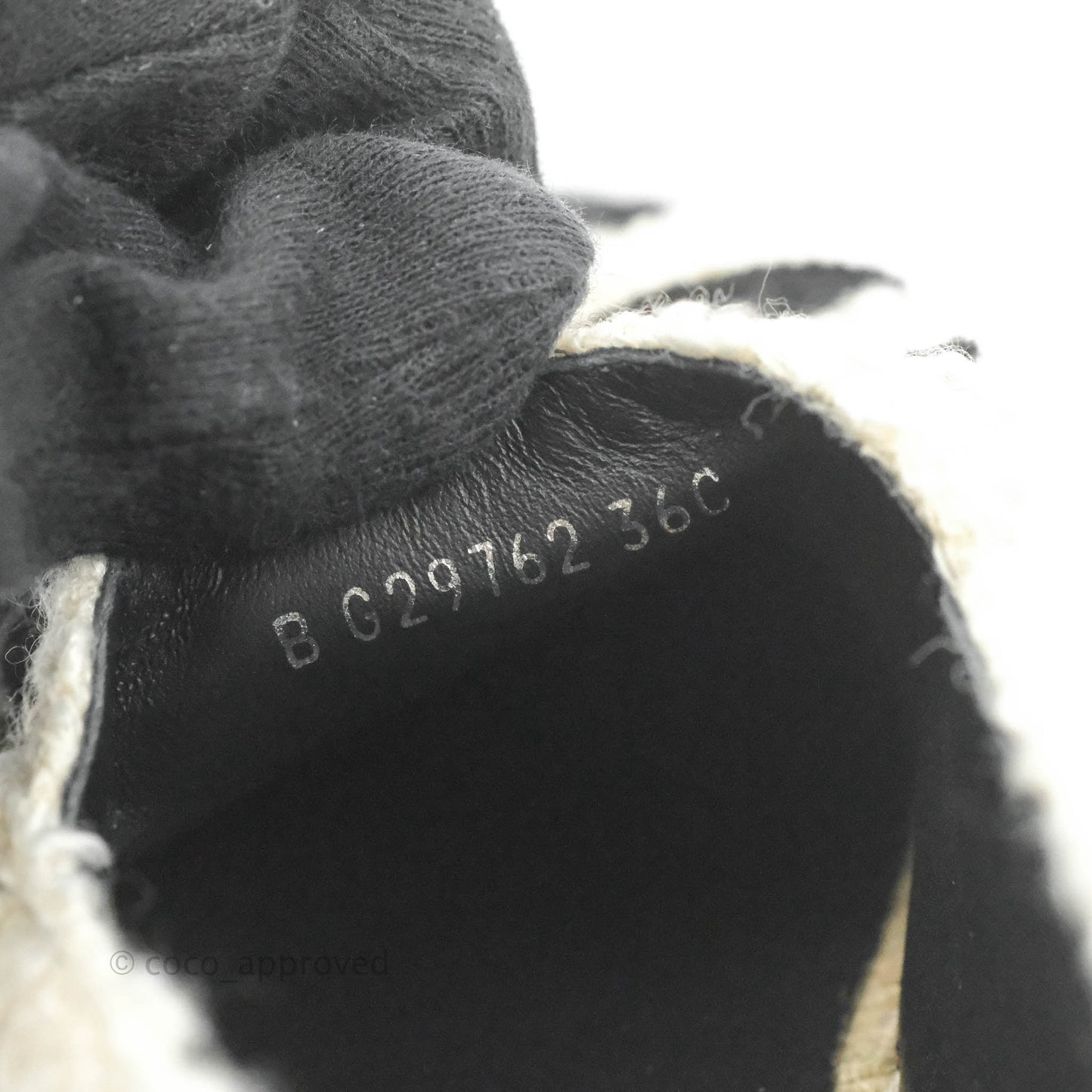 Chanel CC Espadrilles Tweed Black White Size 36
