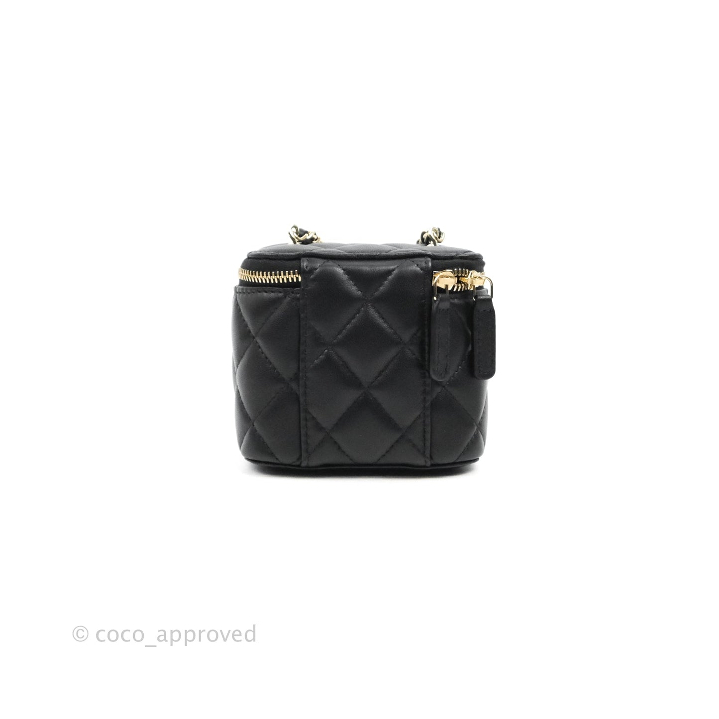 Chanel Classic Mini Vanity With CC Chain Black Lambskin Gold Hardware