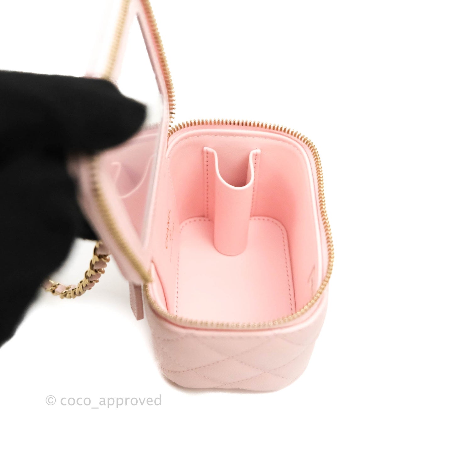 Chanel Mini Vanity With Chain Pink Caviar Gold Hardware