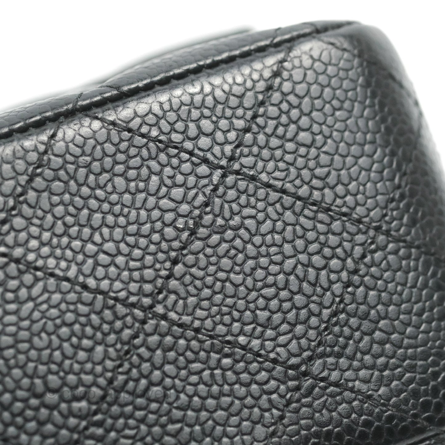 Chanel Classic M/L Medium Flap Quilted Black Caviar Silver Hardware
