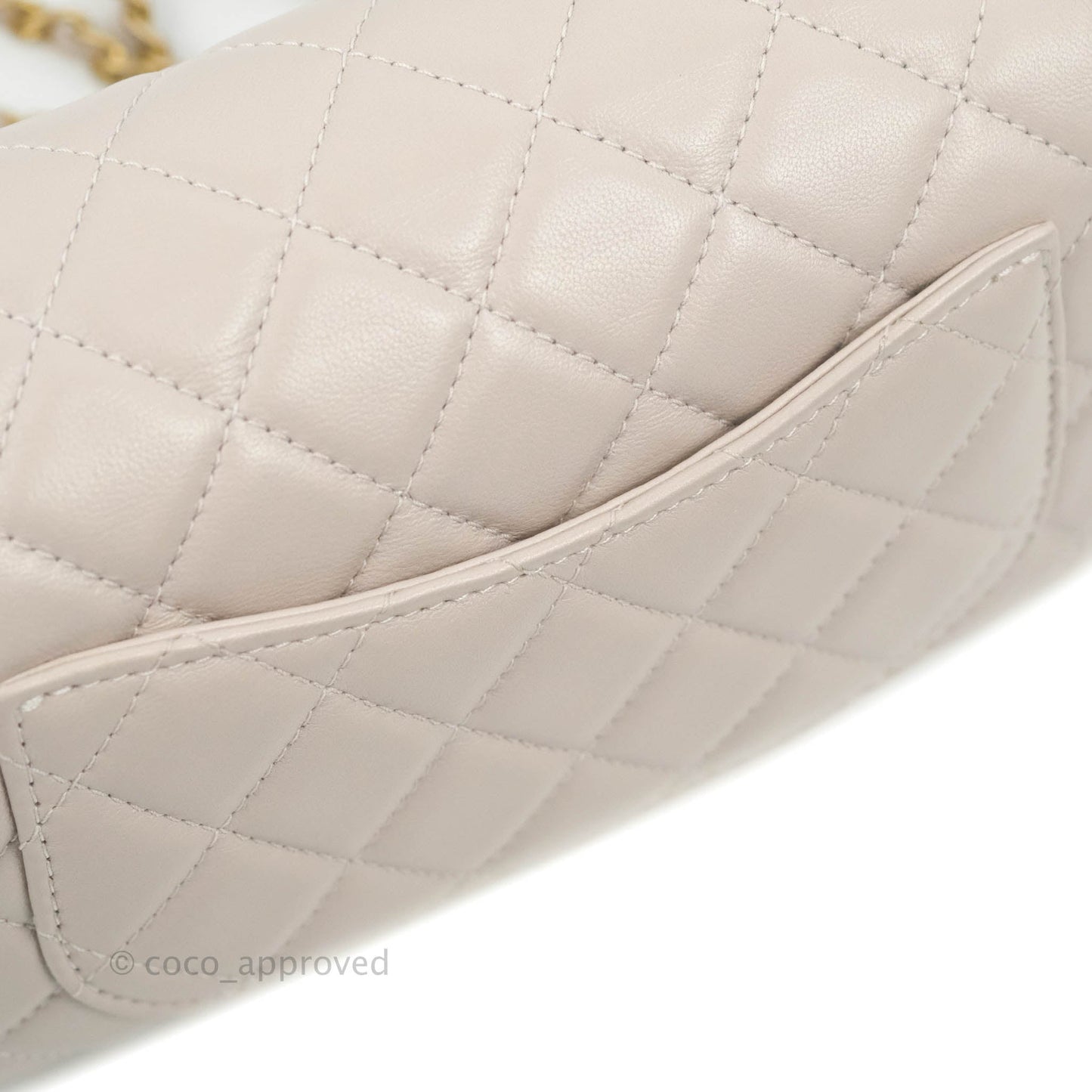 Chanel Mini Rectangular Pearl Crush Quilted Lilac Lambskin Aged Gold Hardware