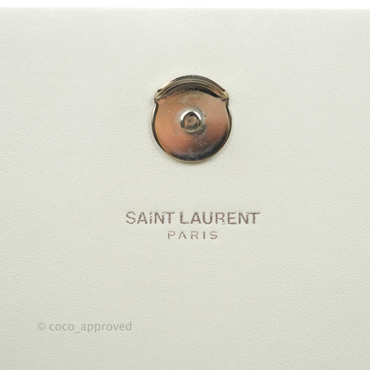 Saint Laurent Kate Tassel WOC White Silver Hardware