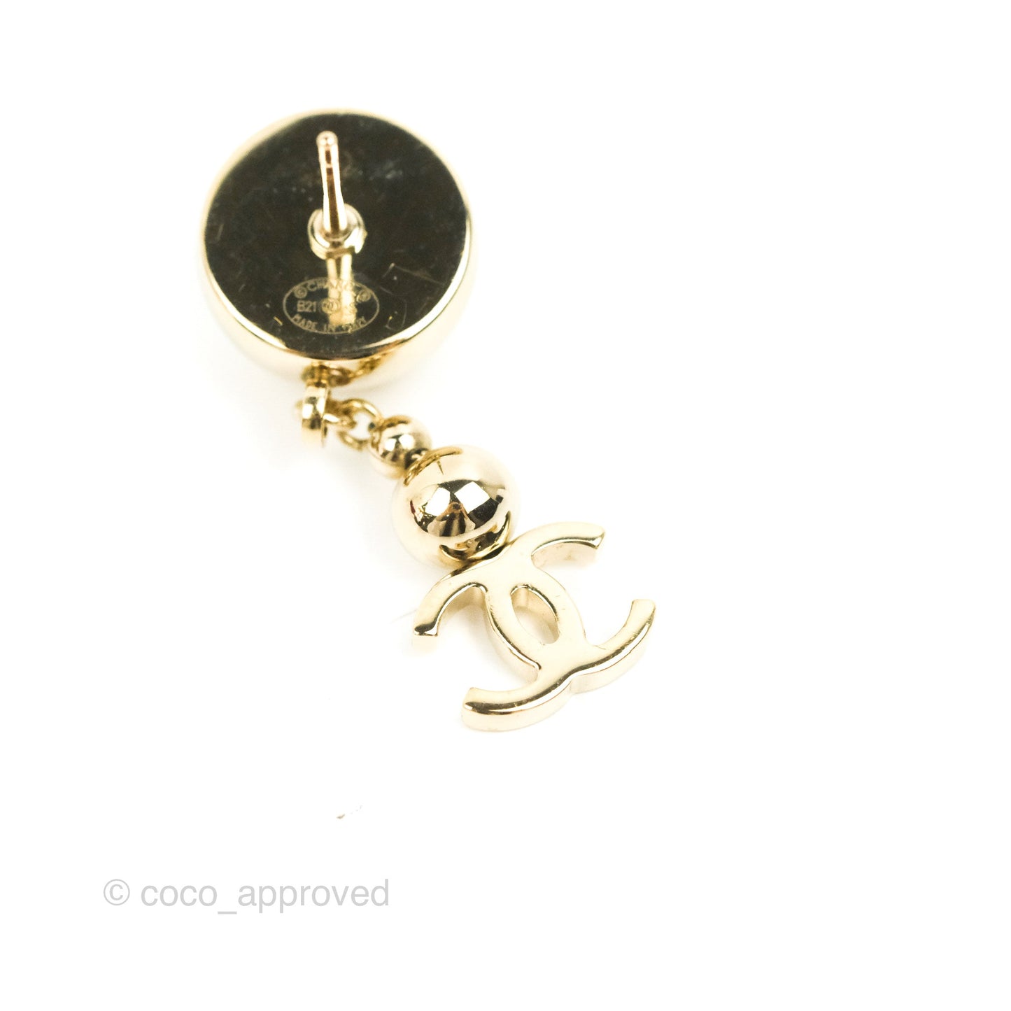 Chanel CC Drop Earrings Gold