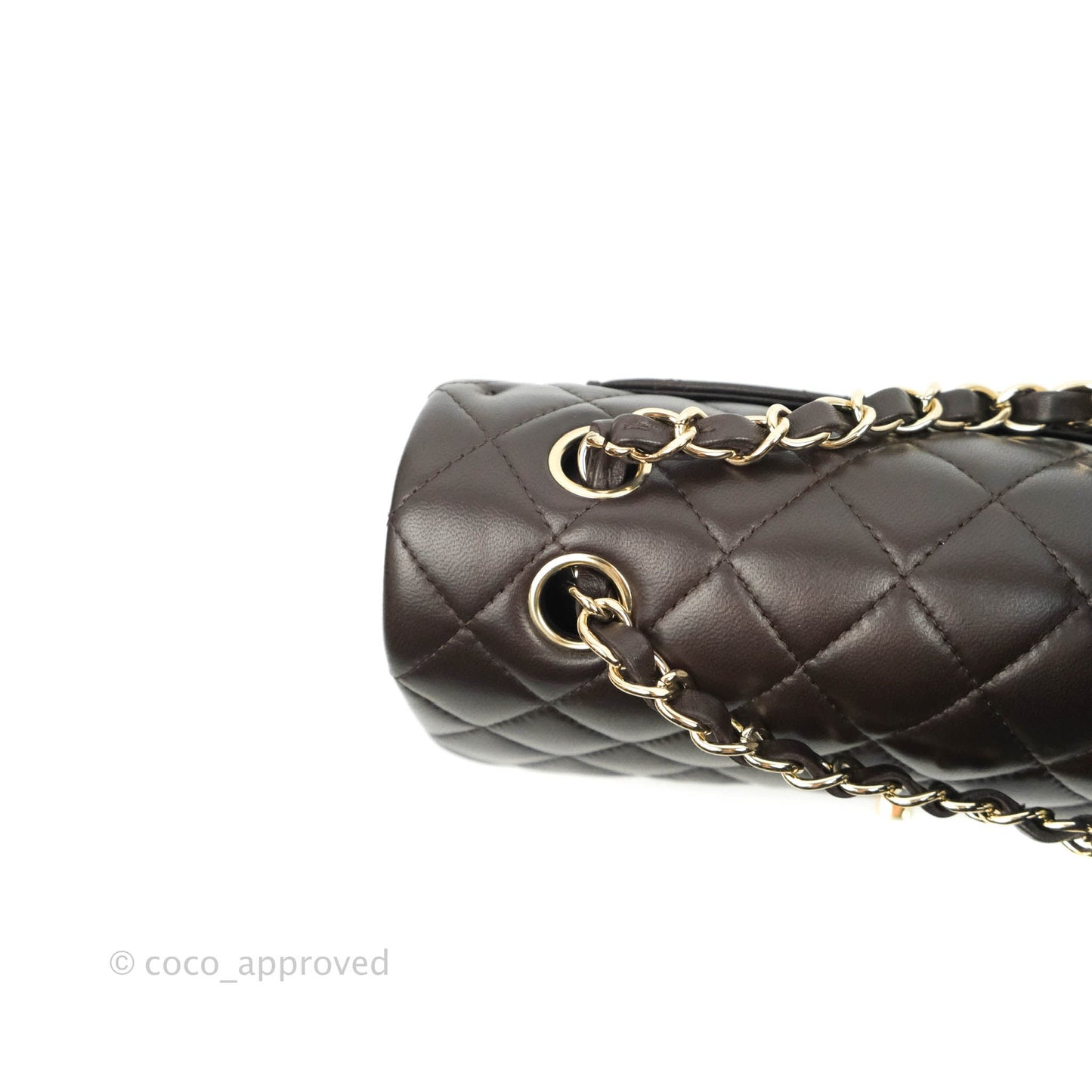 Chanel Classic Small S/M Lambskin Chocolate Brown Gold Hardware