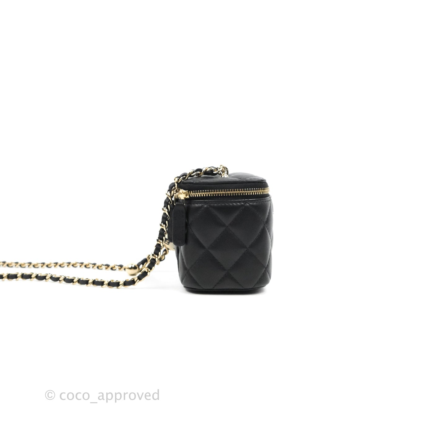 Chanel Classic Mini Vanity With CC Chain Black Lambskin Gold Hardware