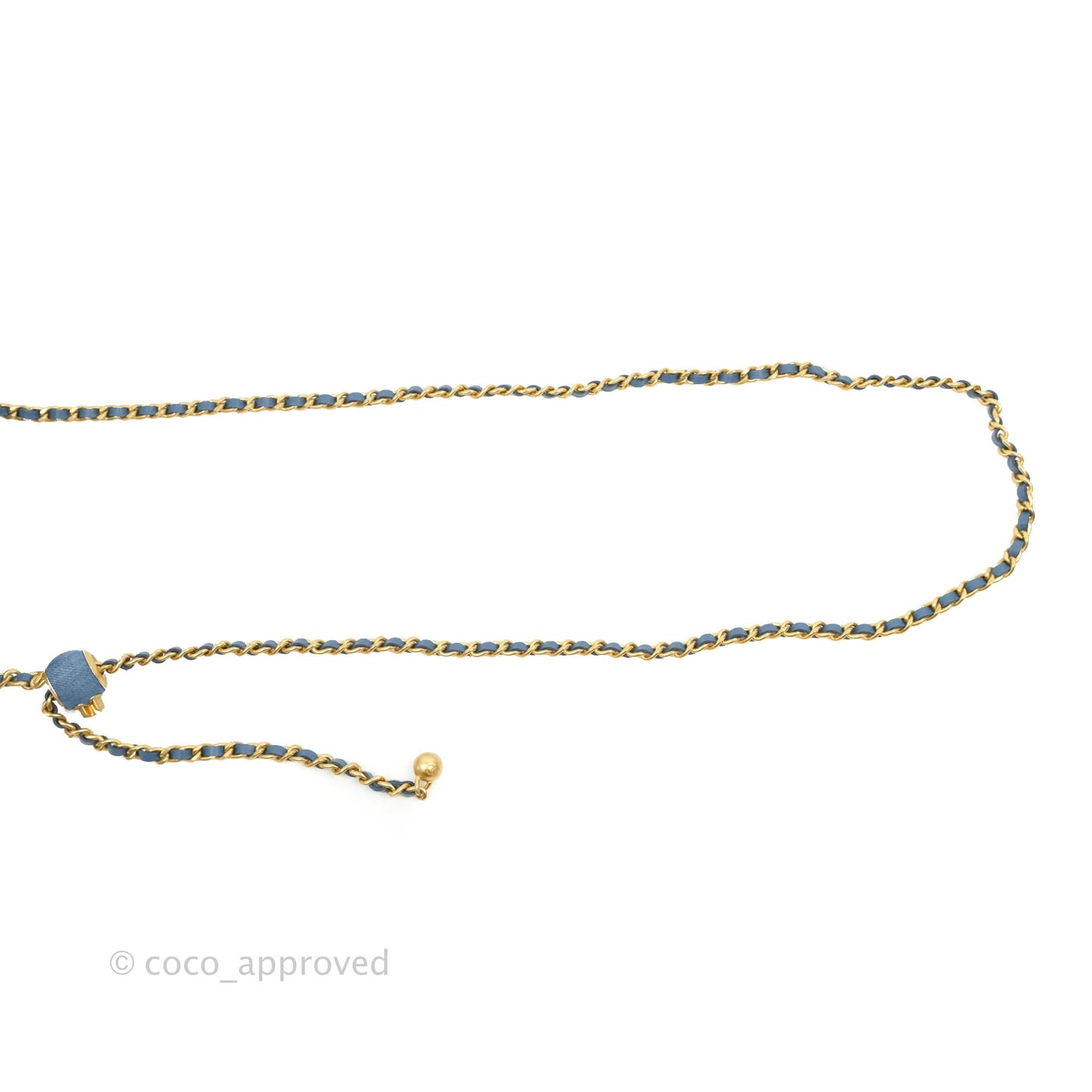 Chanel Quilted Pearl Crush Round Clutch With Chain Denim Aged Gold Hardware