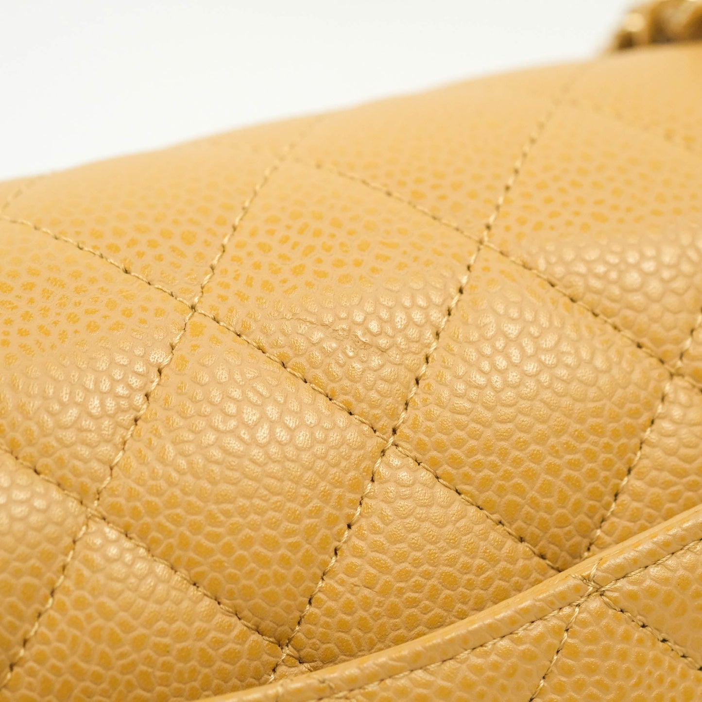 Chanel S/M Small Classic Quilted Flap Dark Beige Caviar 24K Gold Hardware