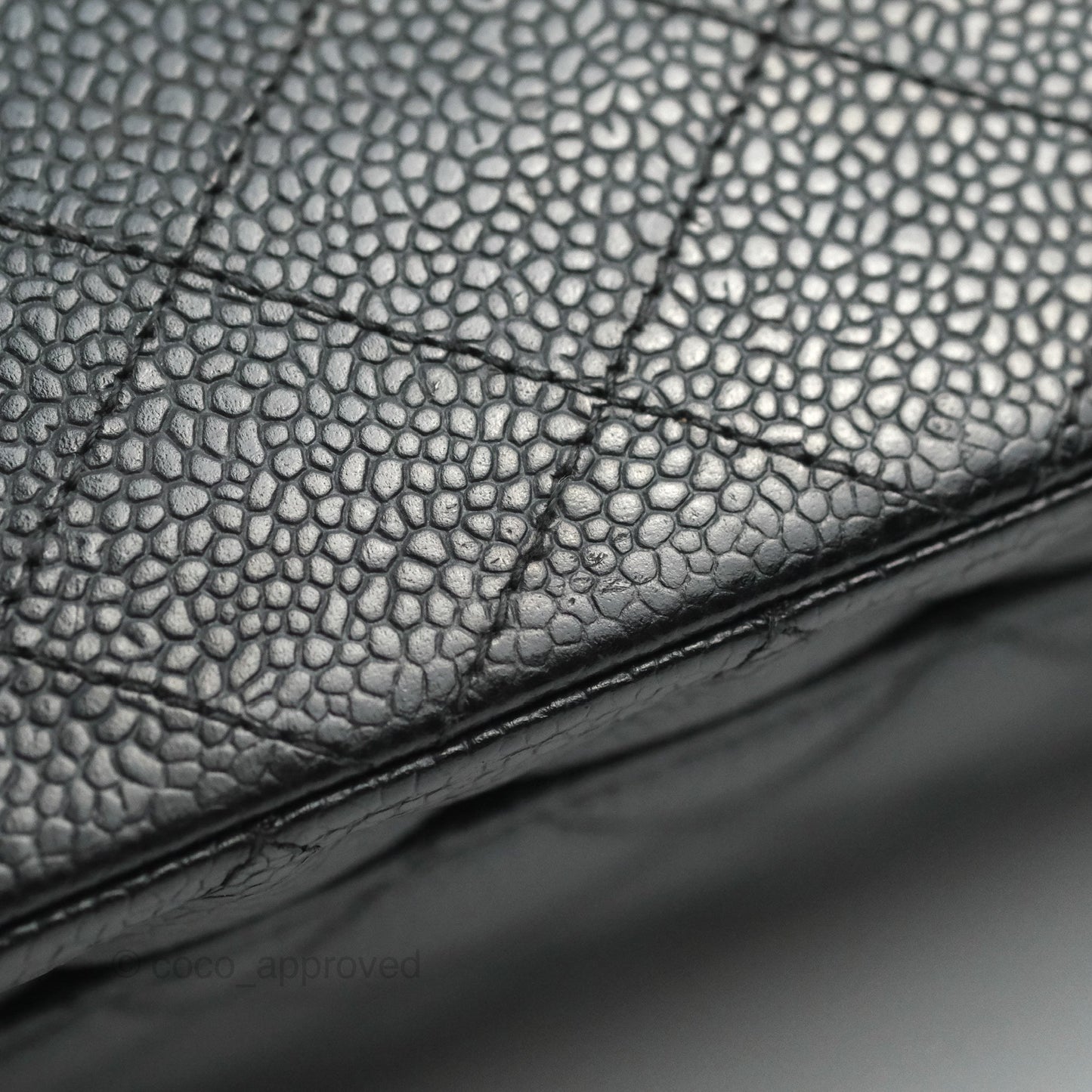 Chanel Classic M/L Medium Flap Quilted Black Caviar Silver Hardware