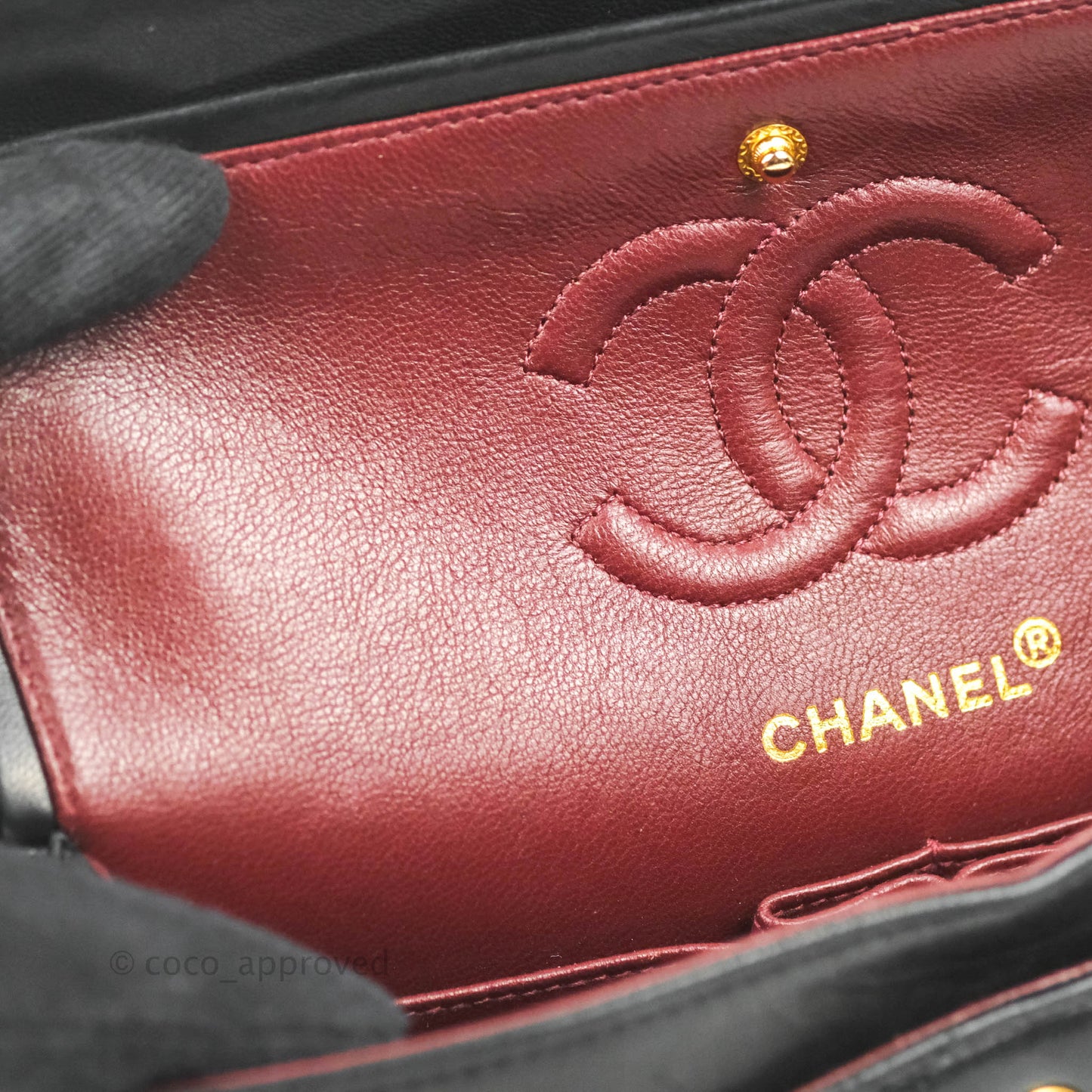 Chanel Vintage Classic S/M Small Double Flap Bag Black Lambskin 24K Gold Hardware