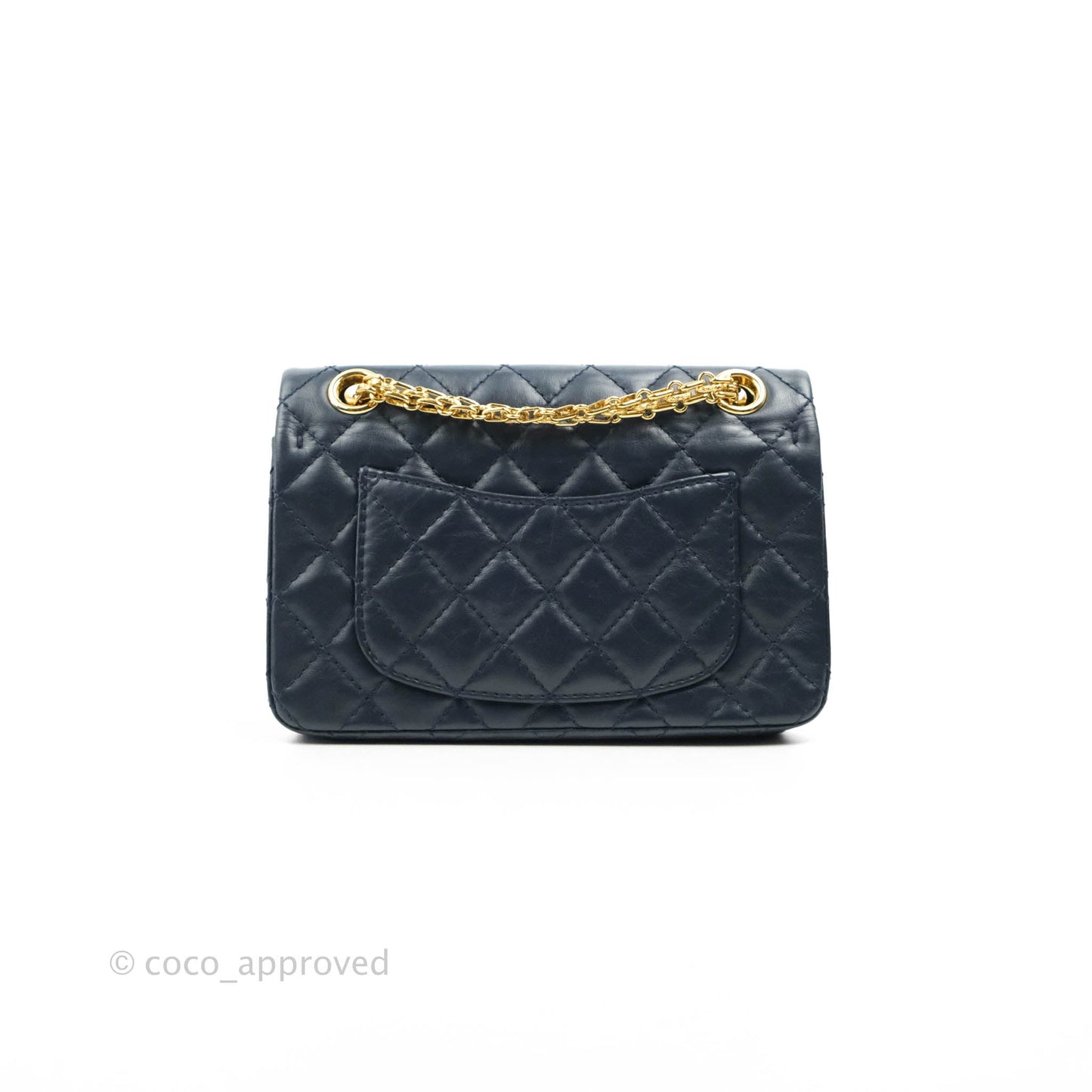 Chanel Mini Reissue 224 Navy Aged Calfskin Gold Hardware