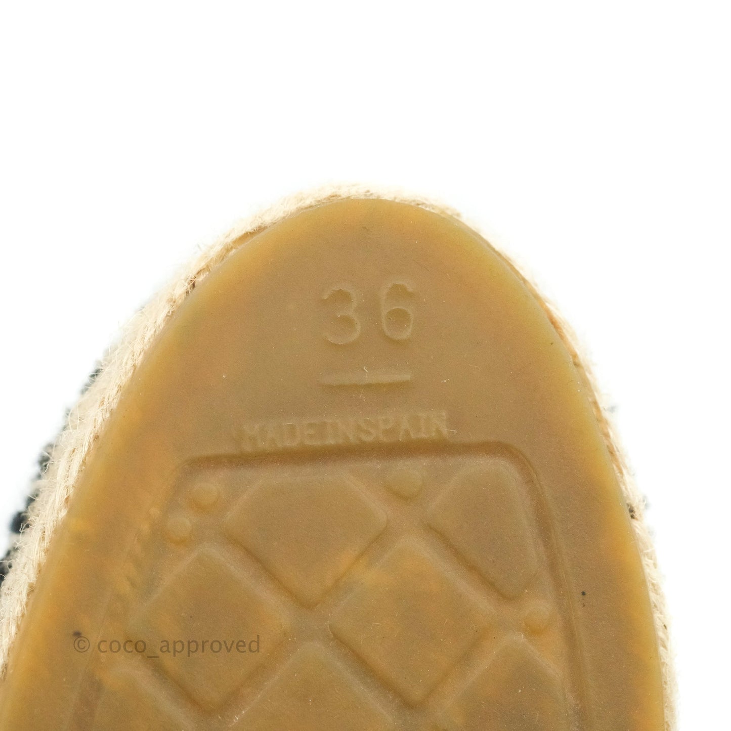 Chanel Espadrille Ivory White Tweed Size 36