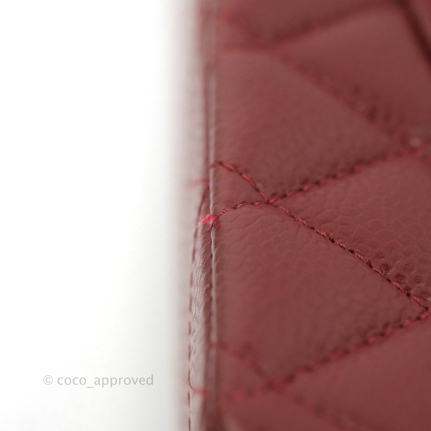 Chanel Classic M/L Medium Flap Quilted Dark Red Caviar Silver Hardware