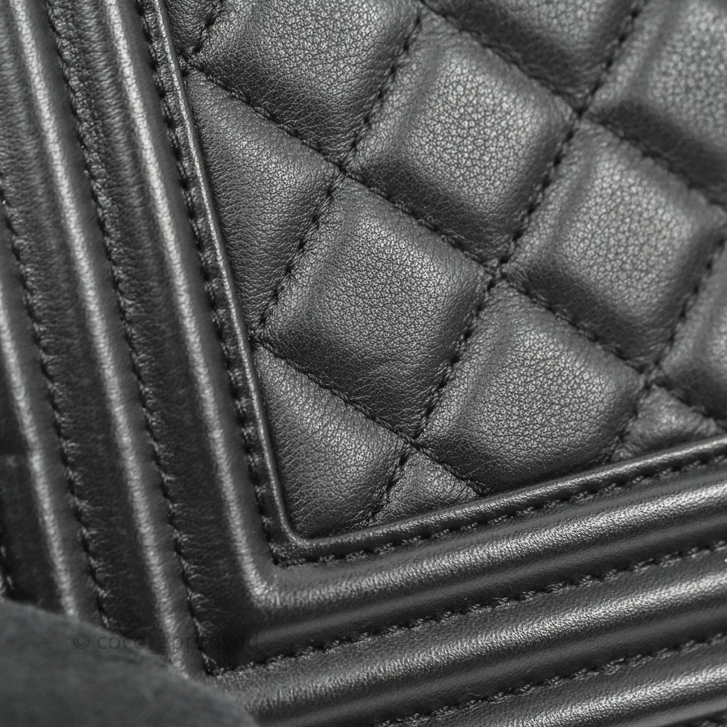 Chanel Quilted Medium Boy Black Calfskin Ruthenium Hardware