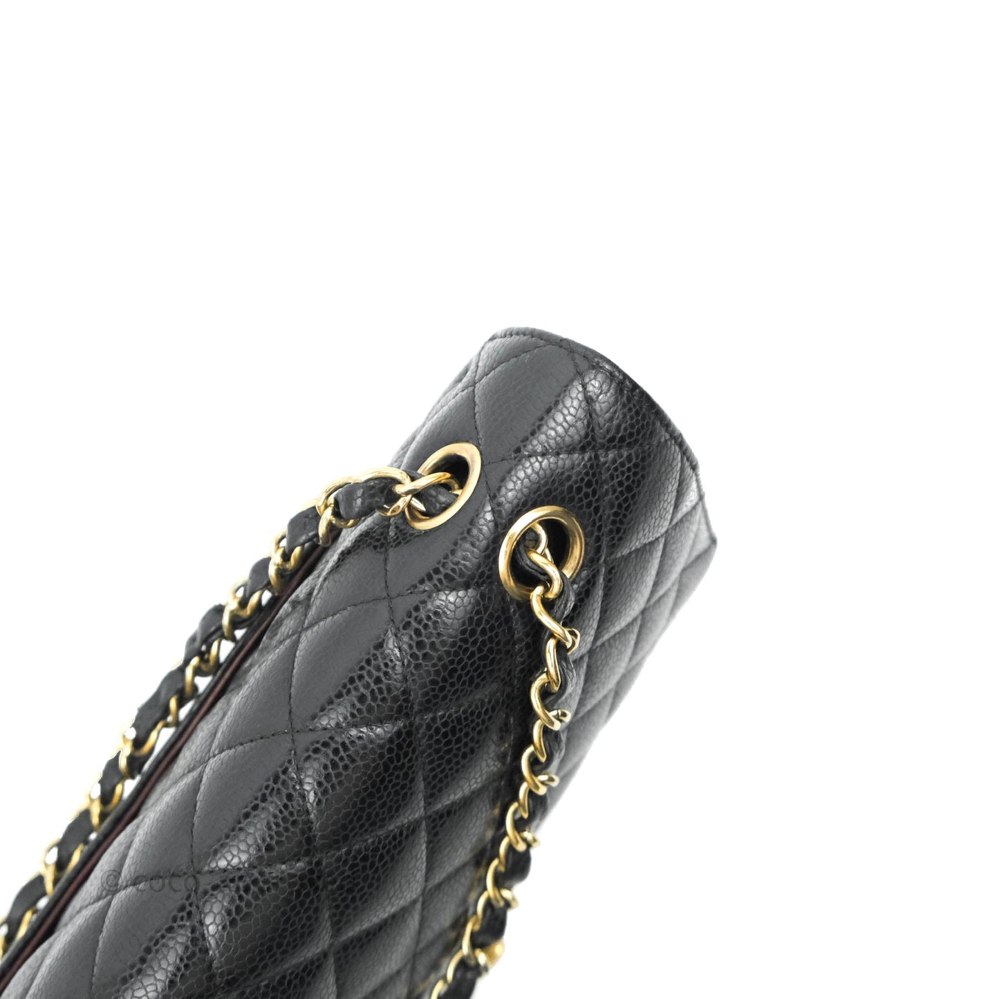 Chanel Classic M/L Medium Double Flap Black Caviar Gold Hardware