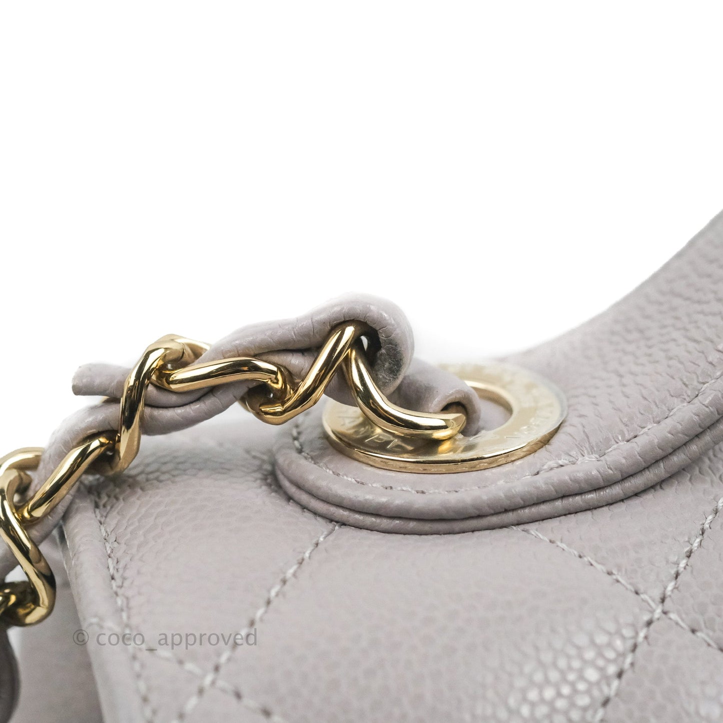Chanel Quilted Medium Business Affinity Flap Grey Caviar Gold Hardware