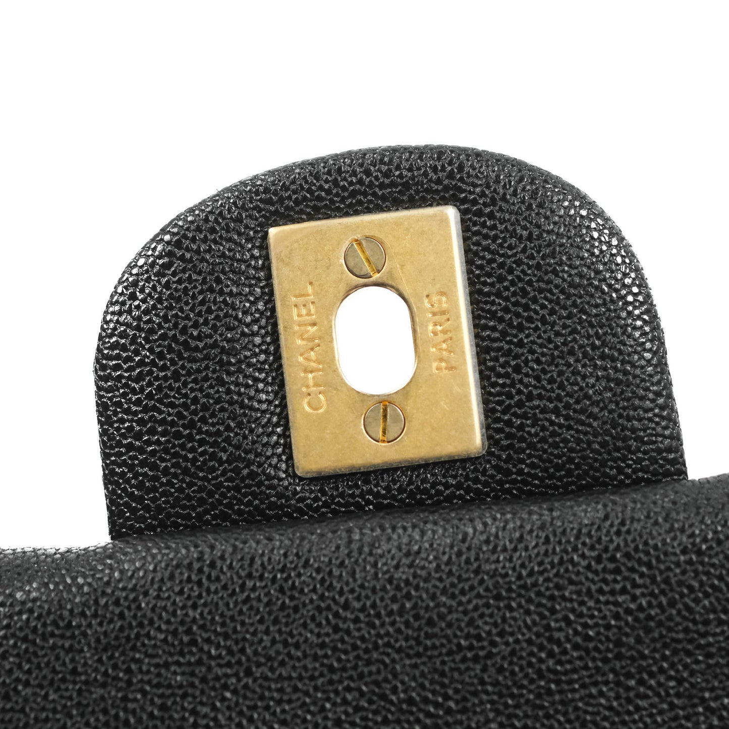 Chanel Top Handle Mini Rectangular Flap Bag Black Caviar Gold Hardware