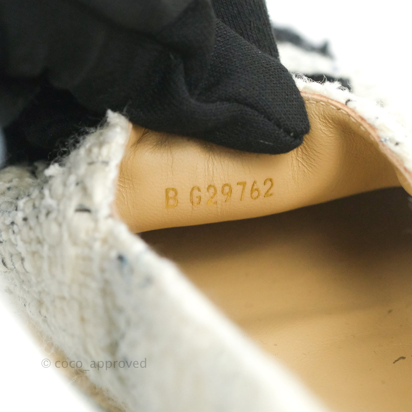 Chanel Espadrille Ivory White Tweed Size 36