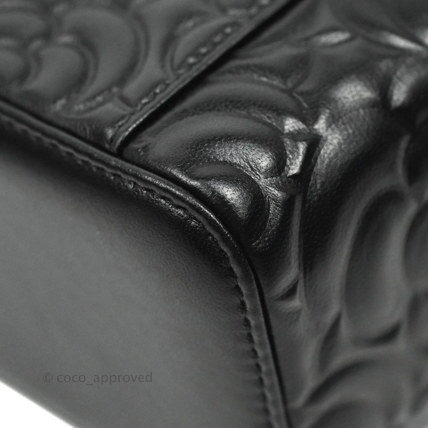 Chanel Vanity Rectangular Camellia Embossed Black Lambskin Gold Hardware