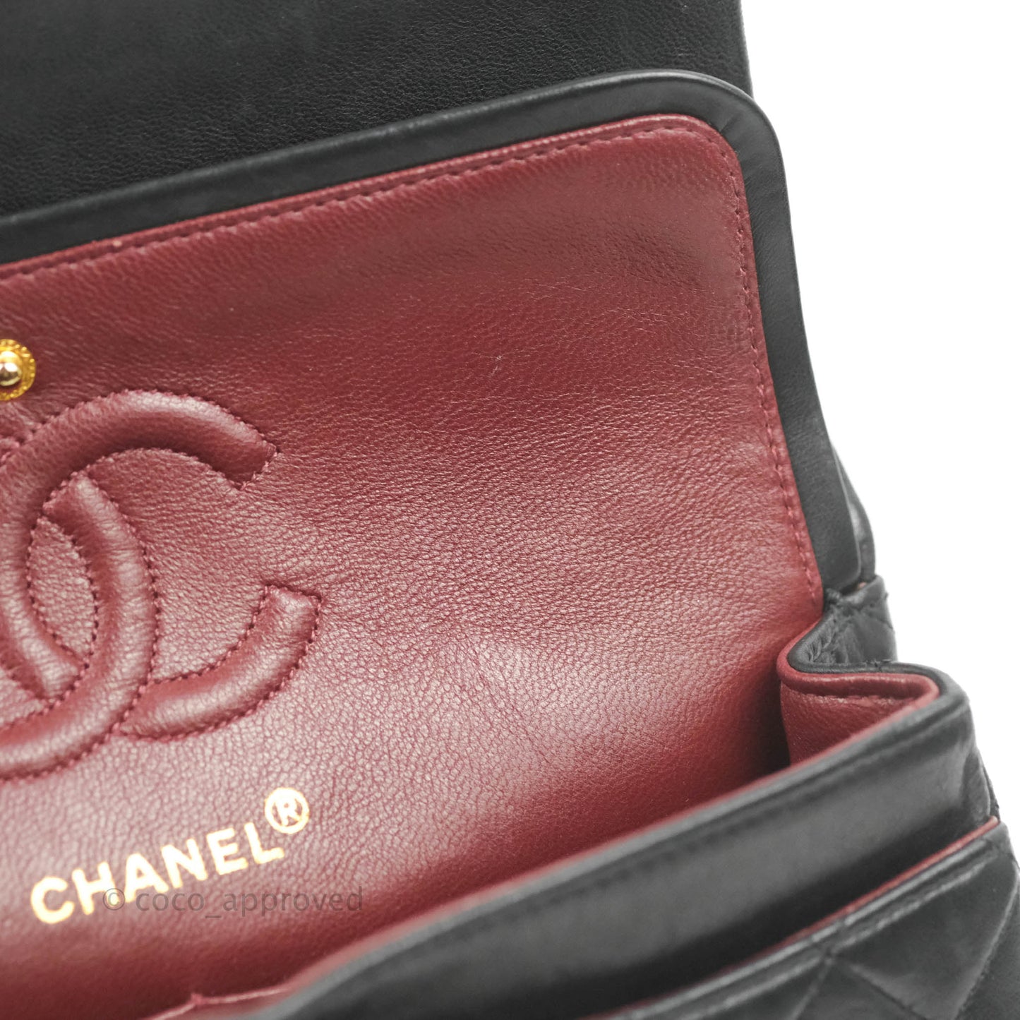 Chanel Vintage Classic S/M Small Double Flap Bag Black Lambskin 24K Gold Hardware
