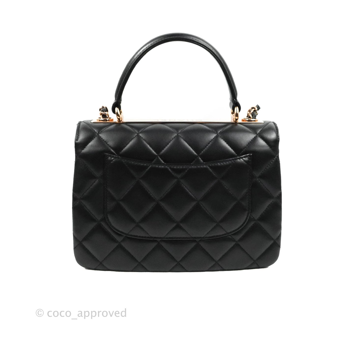 Chanel Small Trendy CC Black Lambskin Rose Gold Hardware 22C