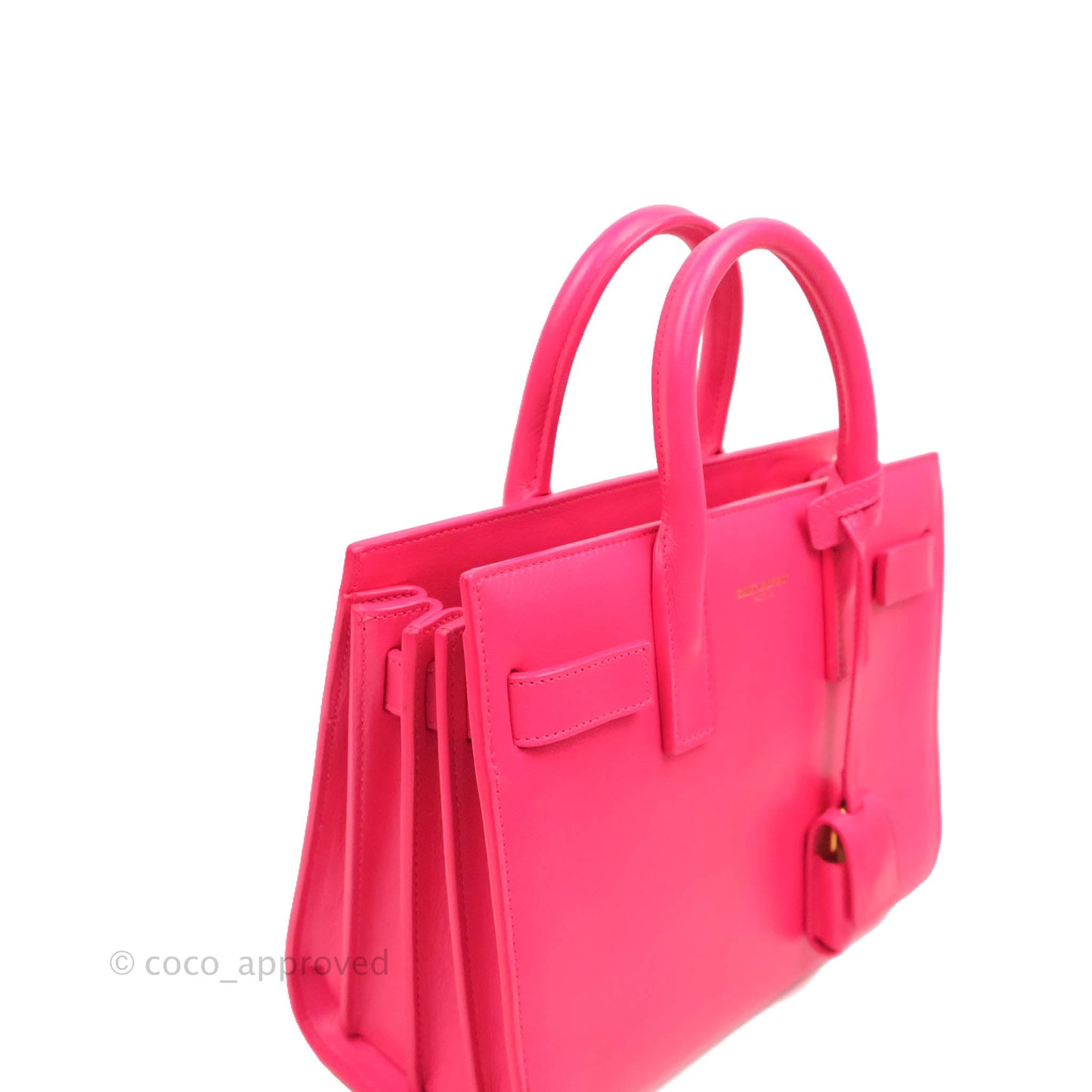 Saint Laurent Nano Classic Sac De Jour Neo Pink Smooth Calfskin Gold Hardware