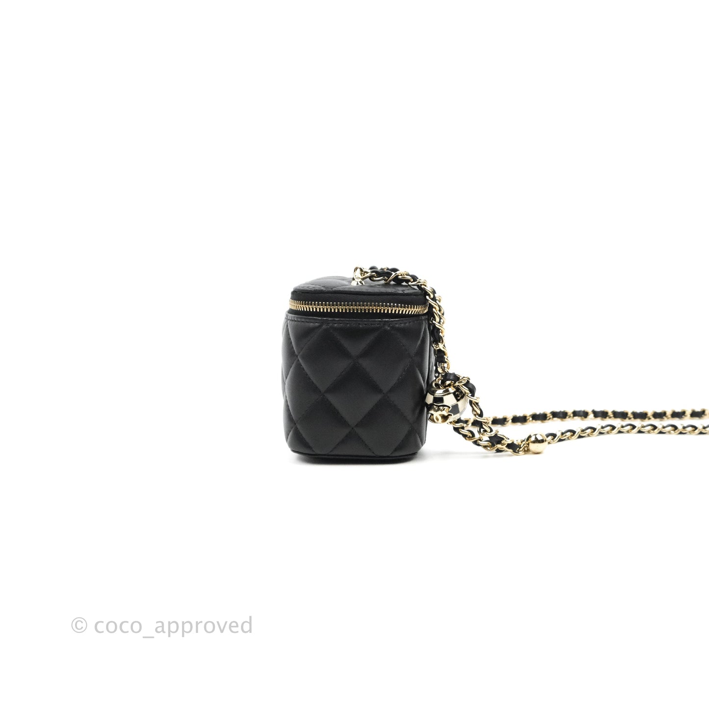 Chanel Classic Mini Vanity With CC Chain Black Lambskin Gold Hardware