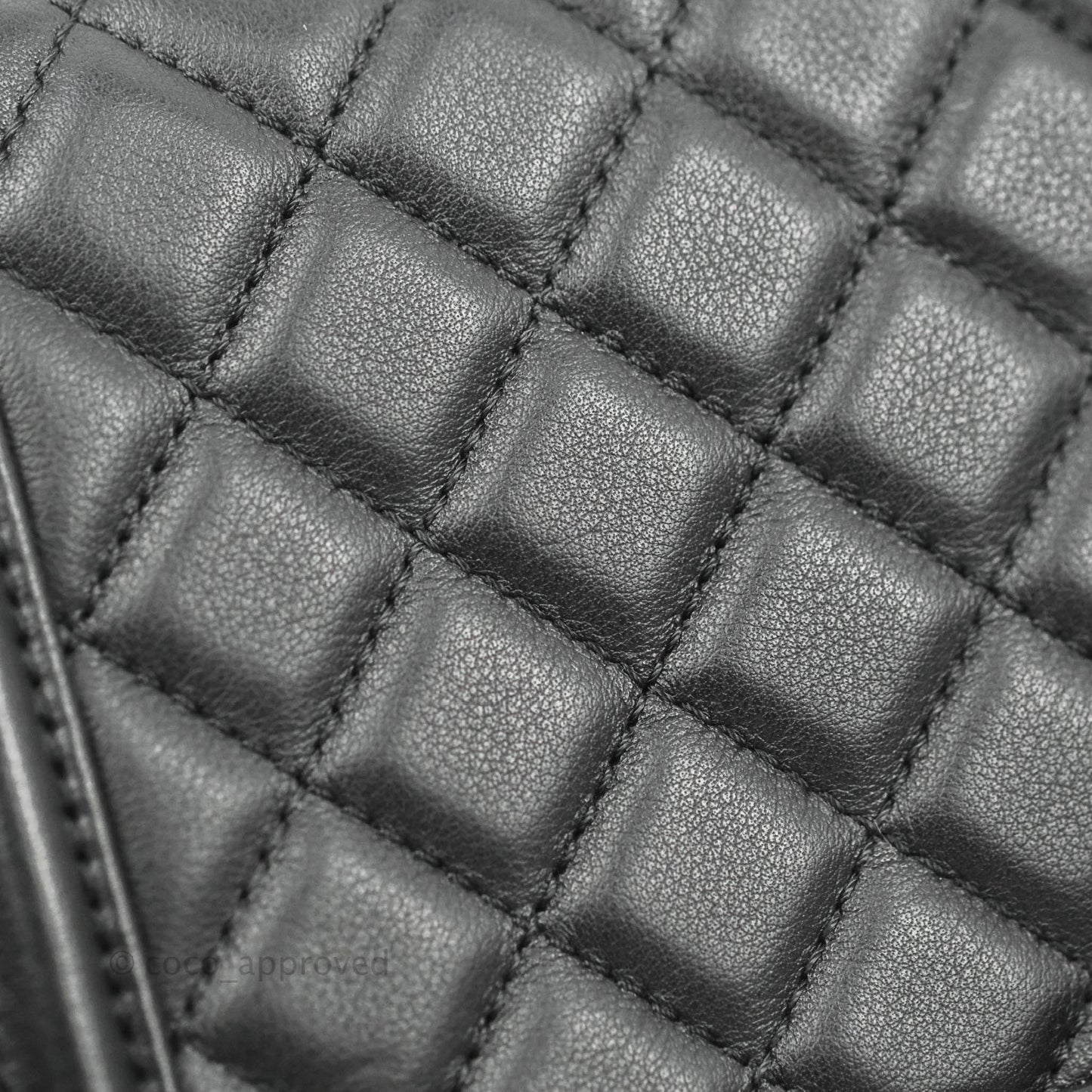 Chanel Quilted Medium Boy Black Calfskin Ruthenium Hardware