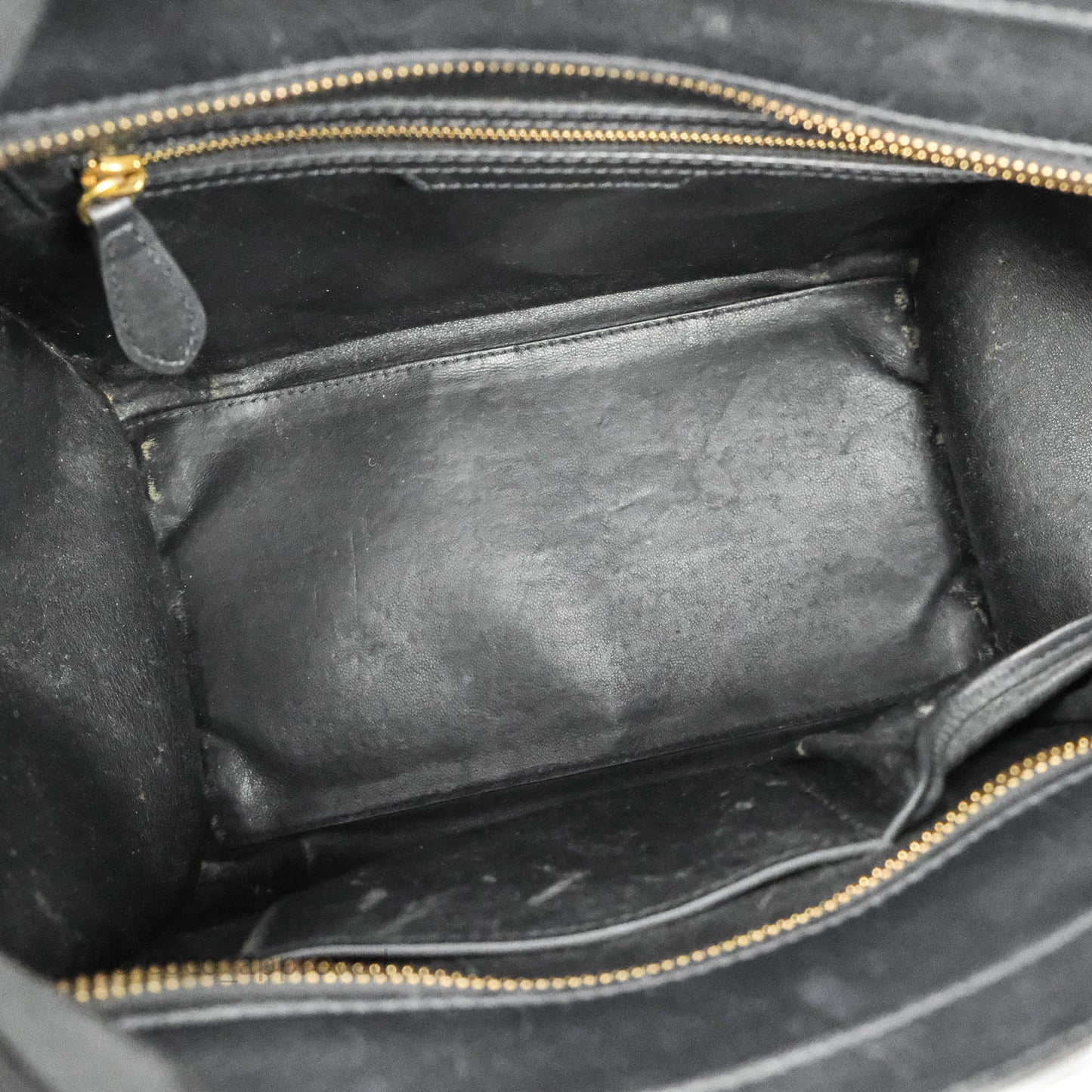 Celine Mini Luggage Bag Black/White/Brown Calfskin