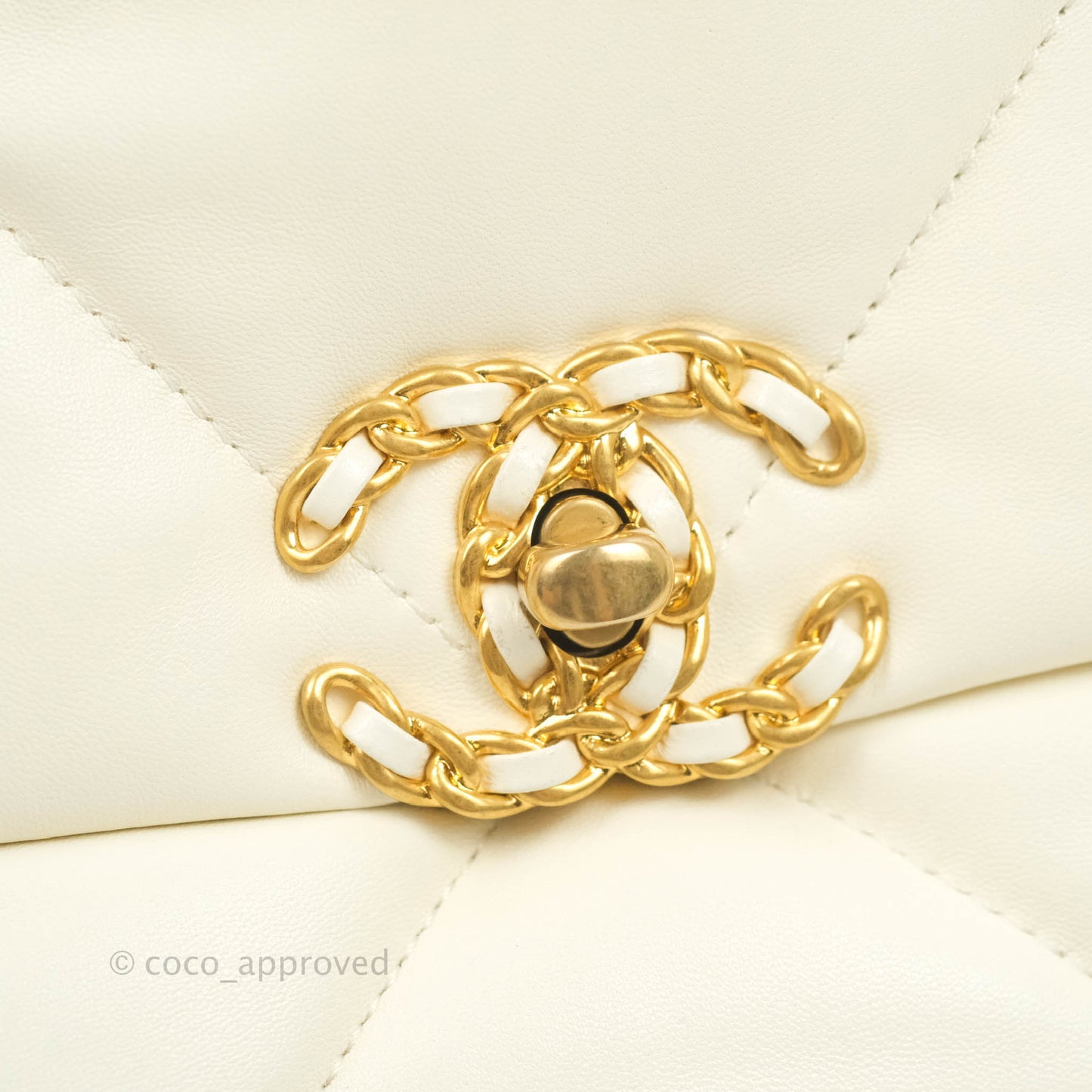 Chanel 19 Small White Mixed Hardware