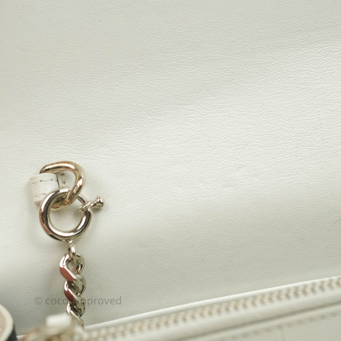 Saint Laurent Kate Tassel WOC White Silver Hardware