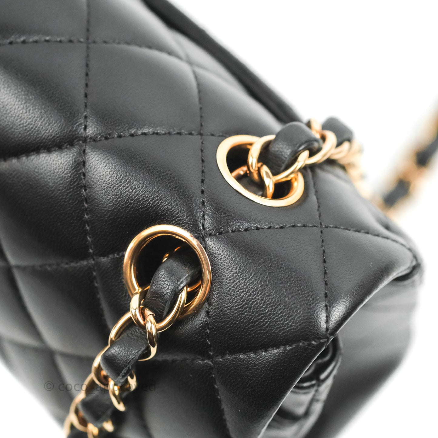 Chanel Small Classic Quilted Flap Black Lambskin Rose Gold Hardware