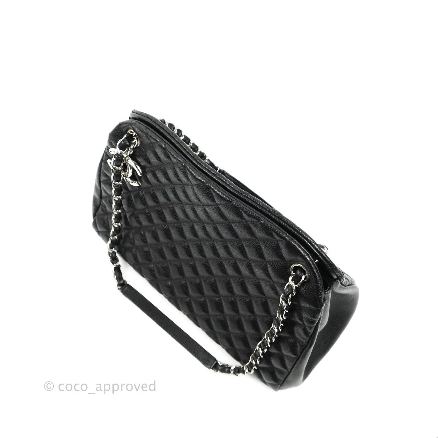 Chanel Quilted Large Just Mademoiselle Black Caviar Silver Hardware