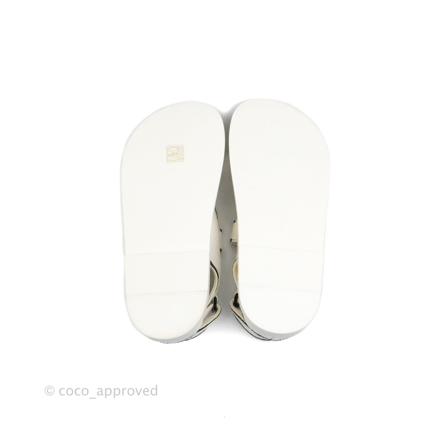 Chanel CC White Black Slide Strap Flat Dad Sandals Size 39