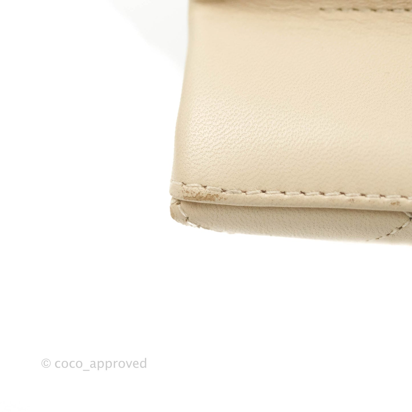 Chanel Small Flat Quilted Coco Luxe Flap Bag Light Beige Aged Gold Hardware