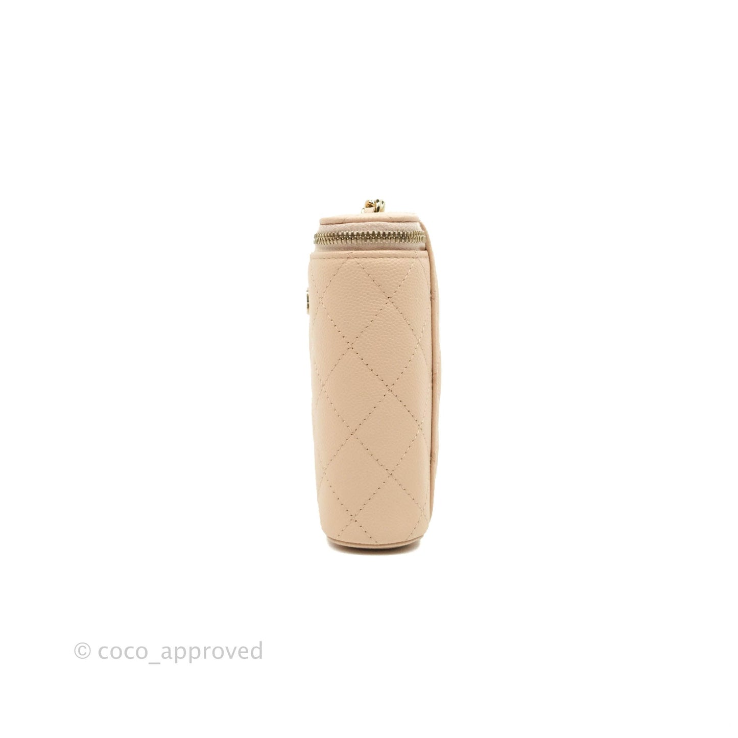 Chanel Classic Mini Vanity With Chain Beige Caviar Gold Hardware