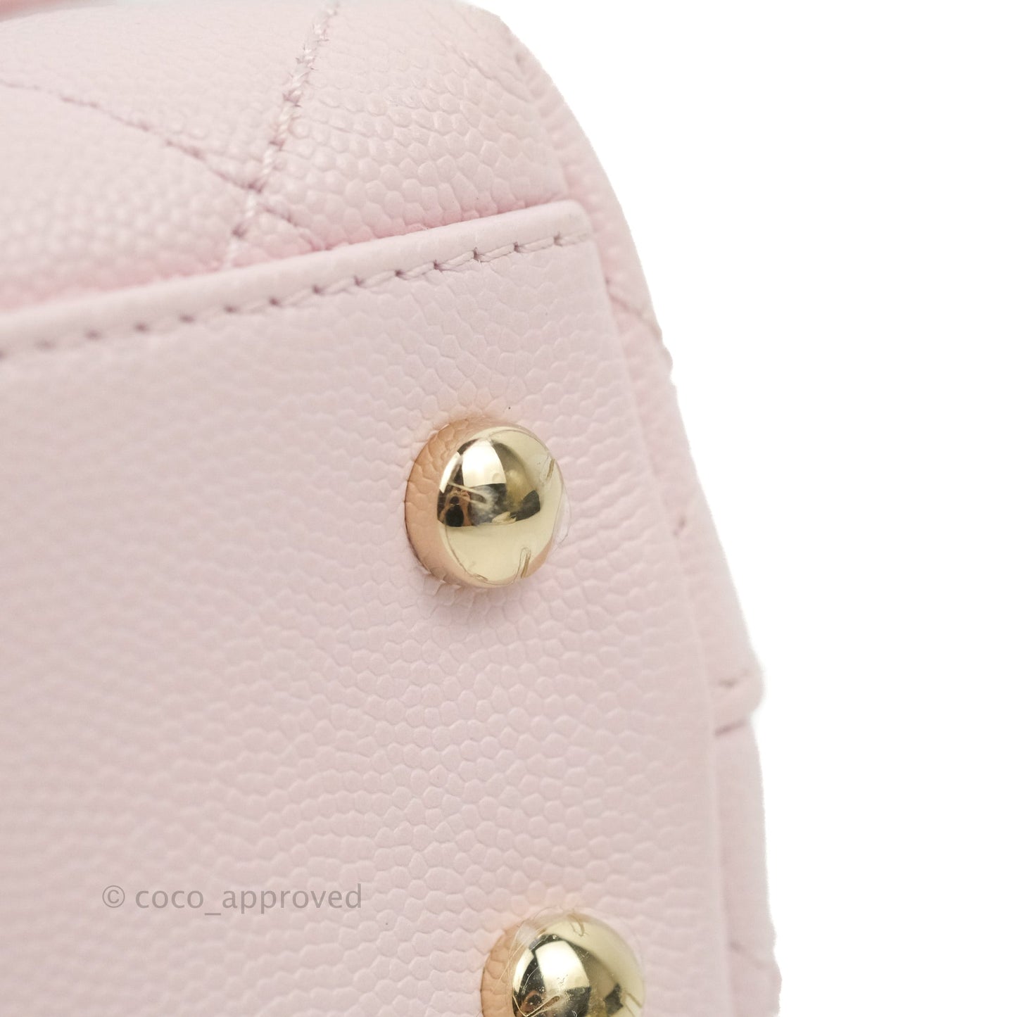Chanel Mini Coco Handle Quilted Light Pink Caviar Gold Hardware