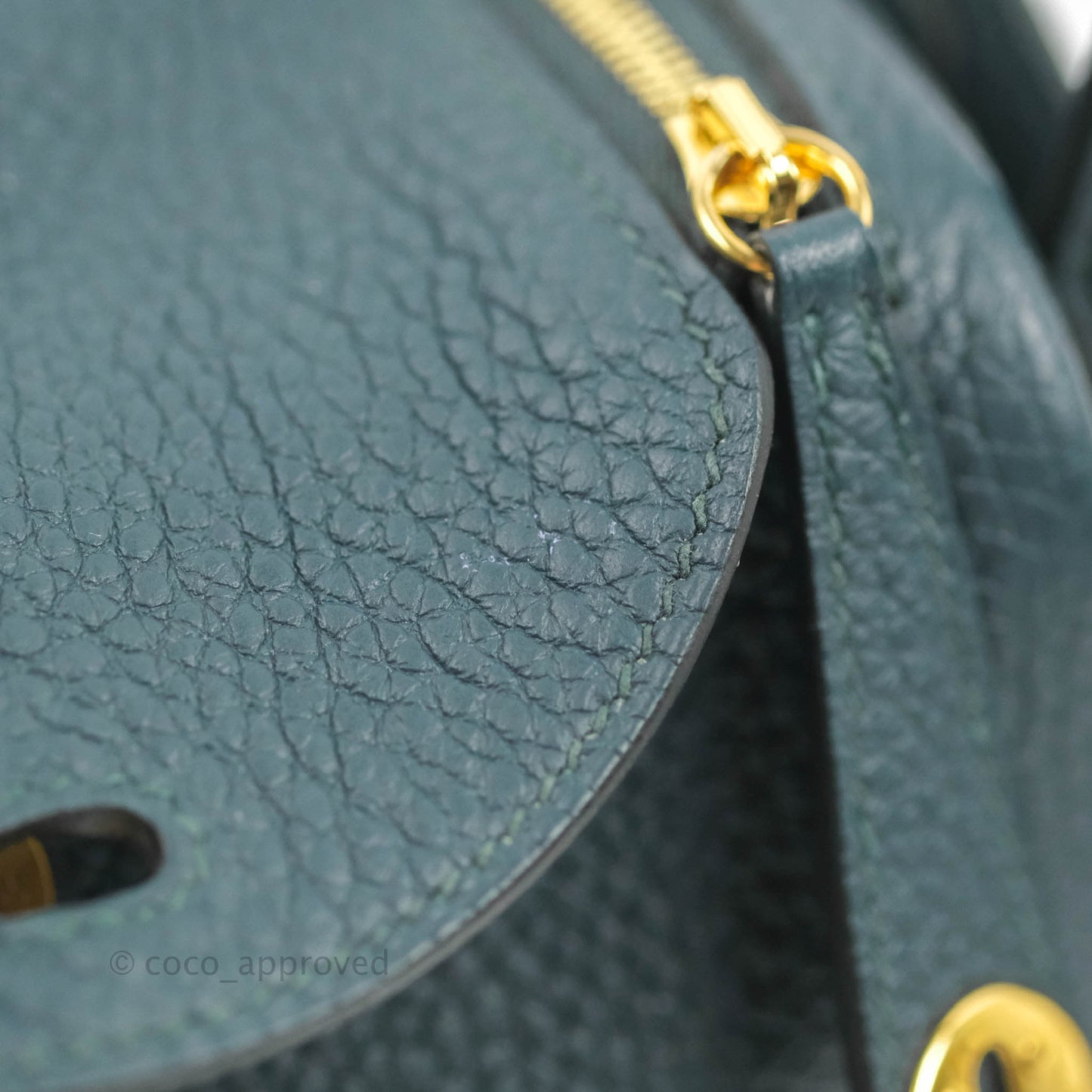 Hermès Mini Lindy 20 Vert Cypres Clemence Gold Hardware