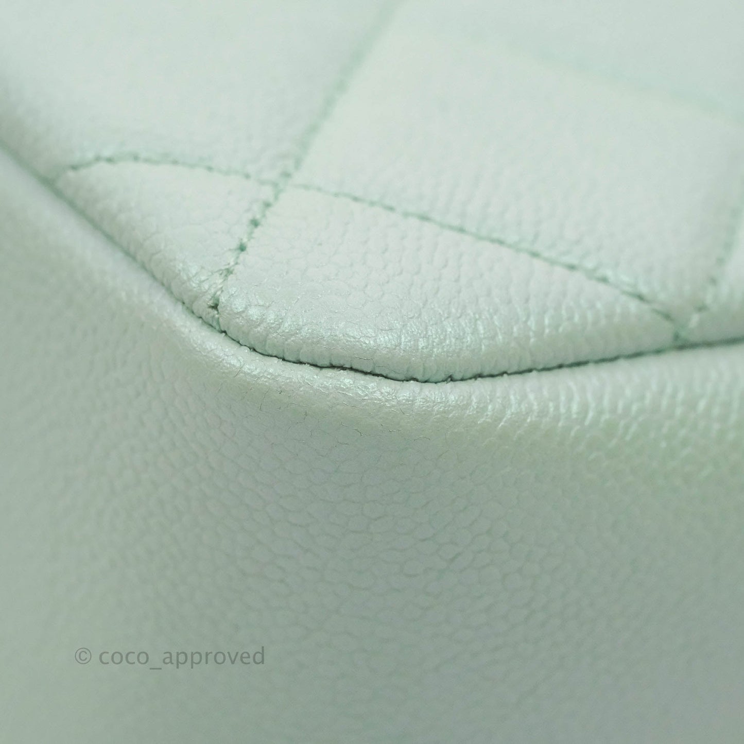 Chanel Quilted My Perfect Mini Iridescent Mint Green Caviar Aged Gold Hardware 21K