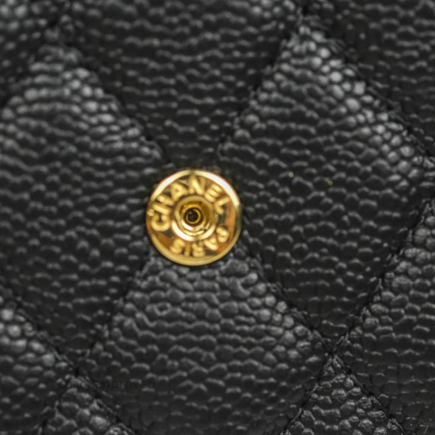 Chanel Boy Card Holder With Chain Black Caviar Gold Hardware