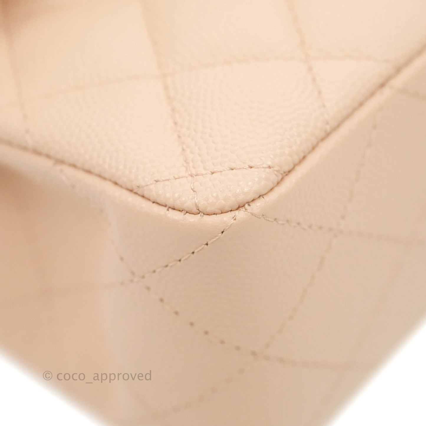 Chanel Small Classic Quilted Flap Light Beige Pink Caviar Gold Hardware 22C