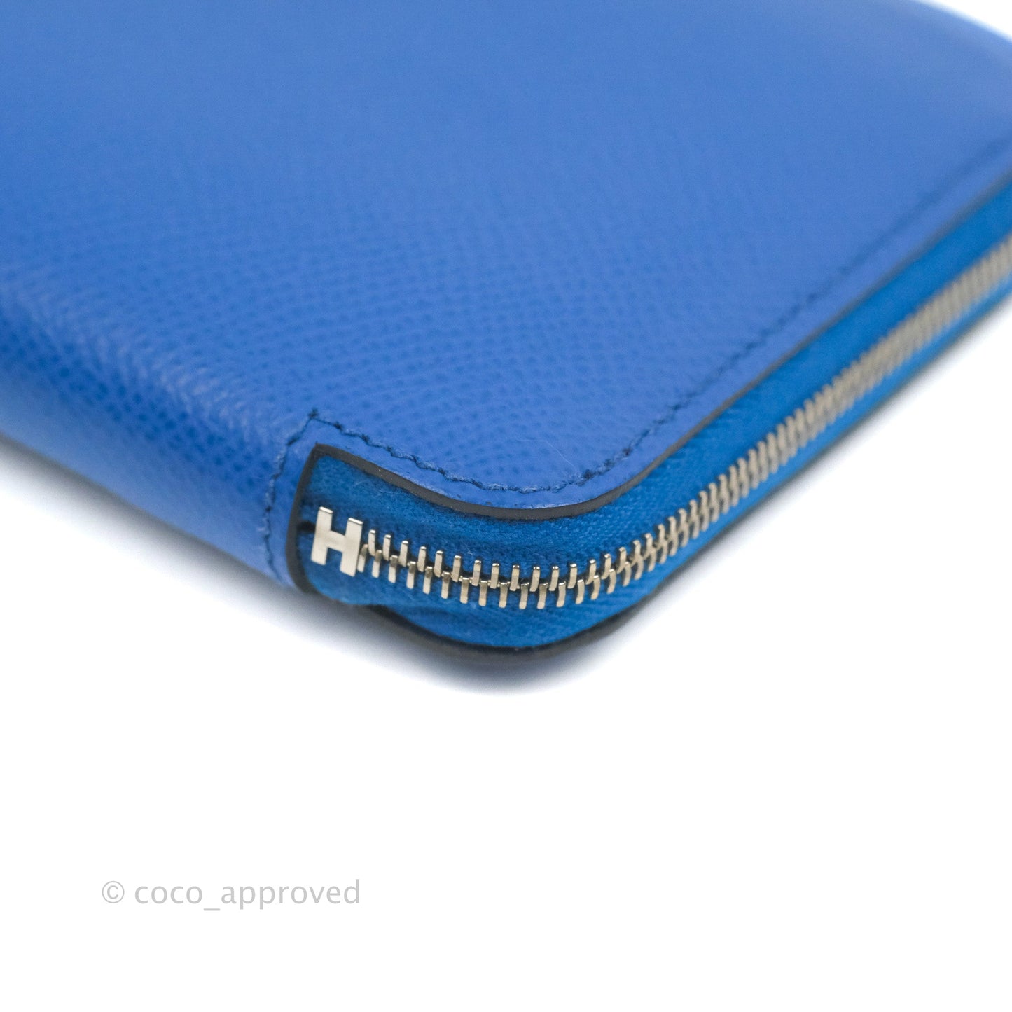 Hermès Silk In Compact Wallet Bleu Brighton Epsom with La Patisserie Francaise Print