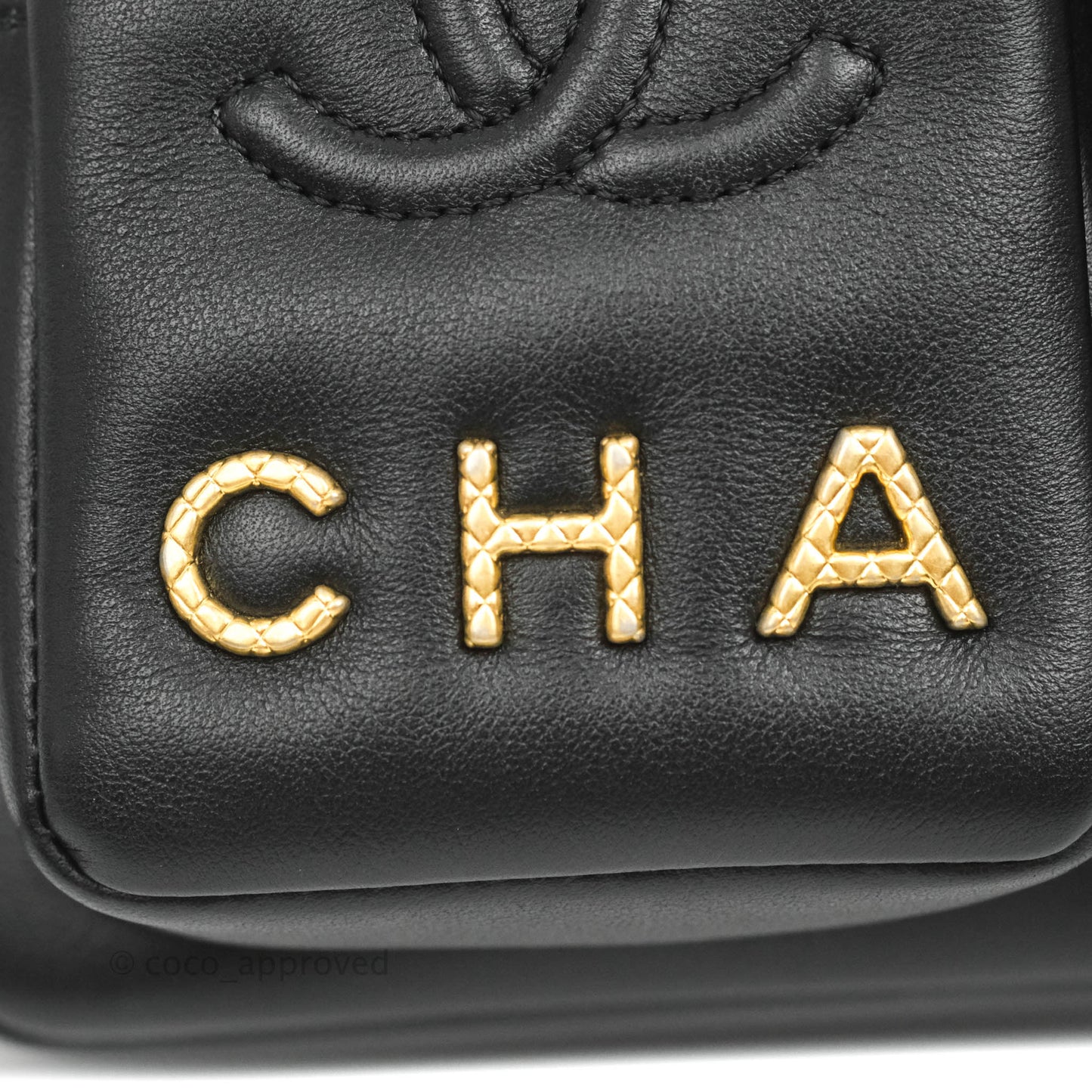 Chanel Quilted Small Camera Case Black Calfskin