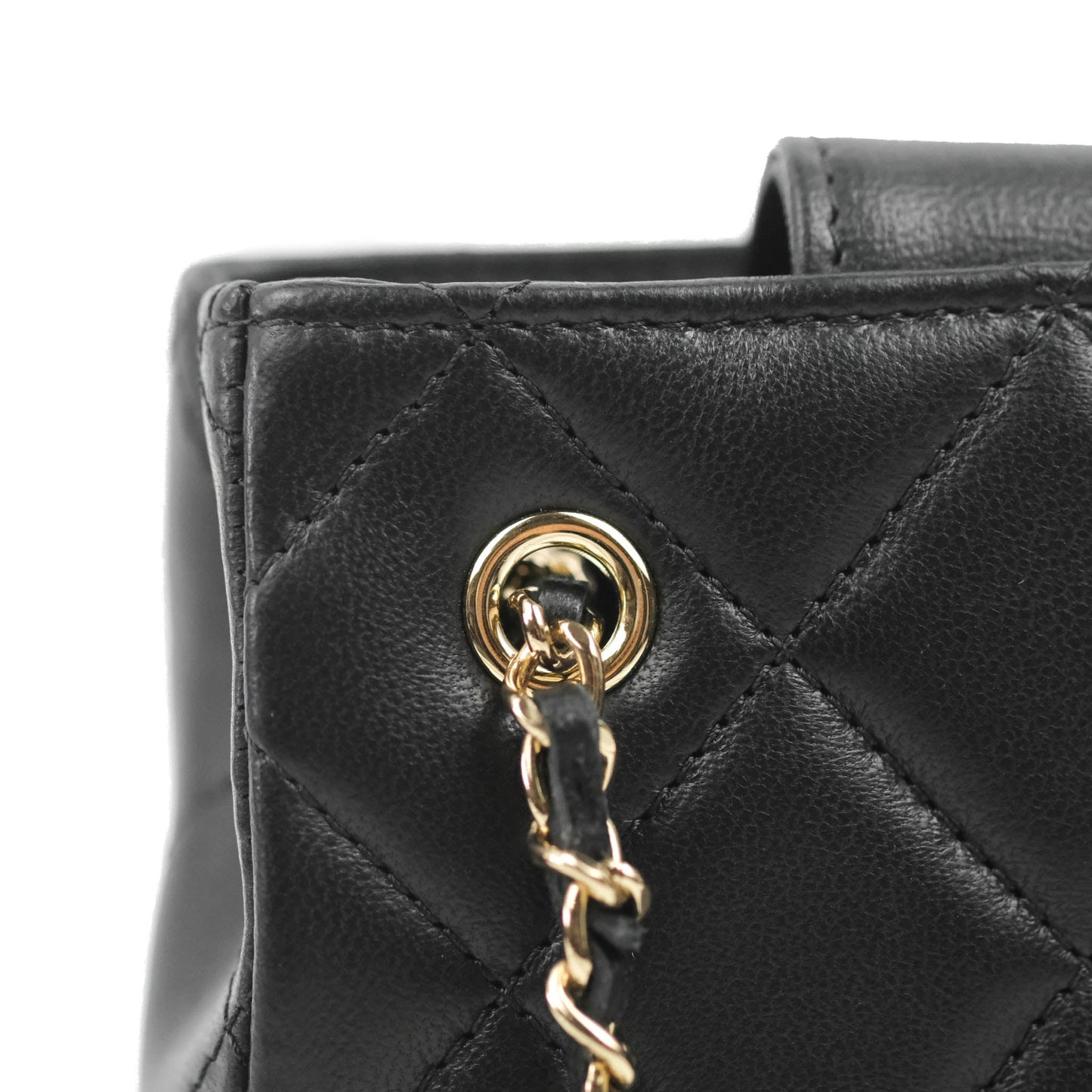 Chanel Mini Clutch With Chain Black Lambskin Gold Hardware 22C