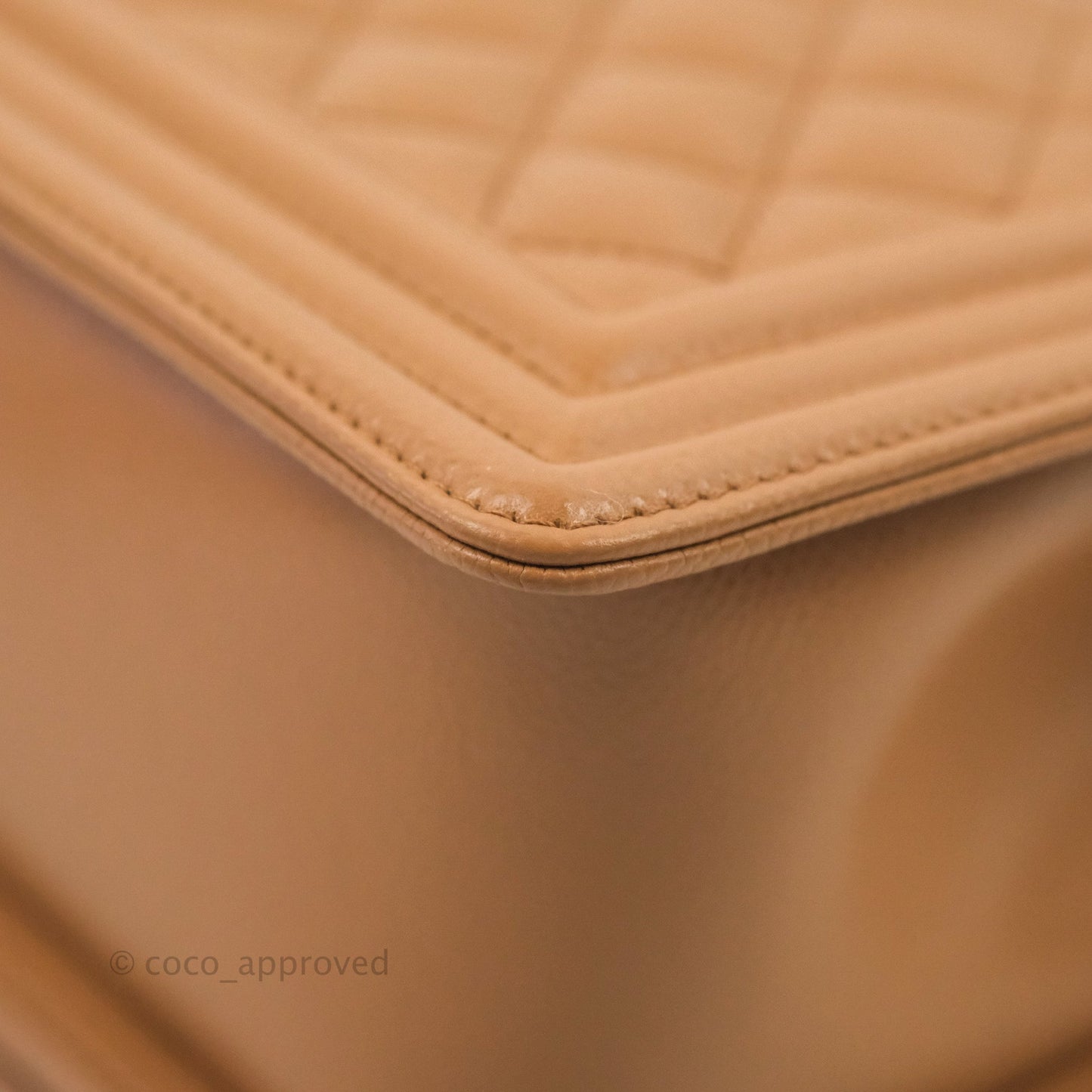 Chanel Quilted Medium Boy Caramel Caviar Gold Hardware
