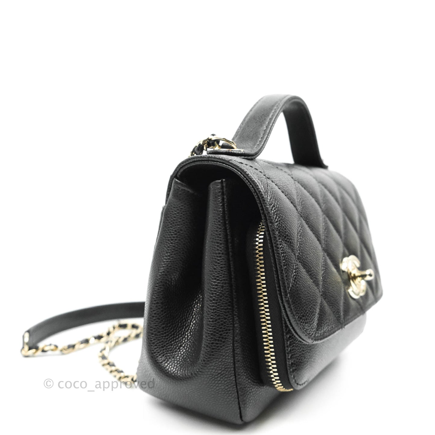 Chanel Small Business Affinity Flap Bag Black Caviar Gold Hardware