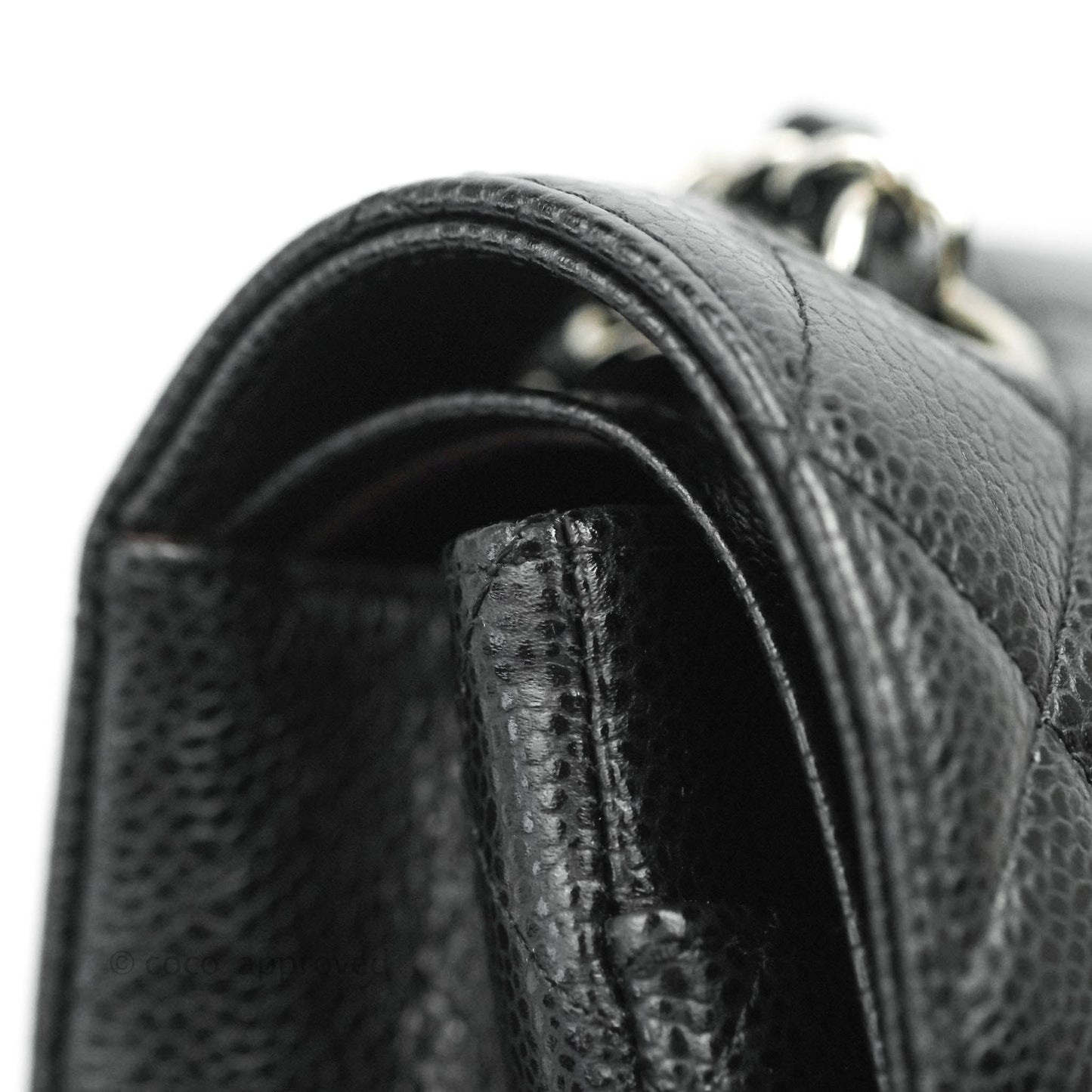 Chanel Classic Double Flap M/L Black Caviar Silver Hardware
