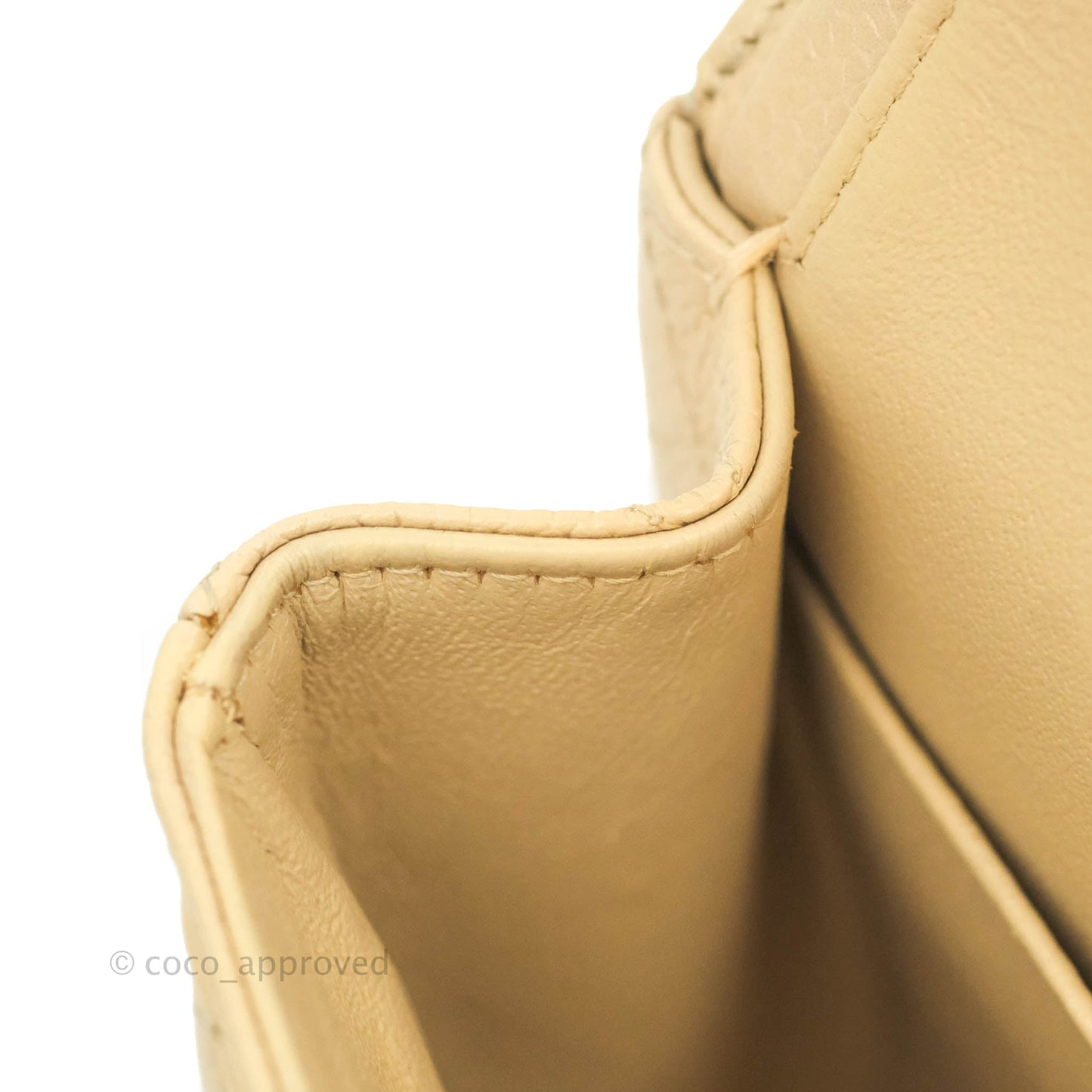 Chanel Classic Medium Flap Quilted Beige Caviar Gold Hardware