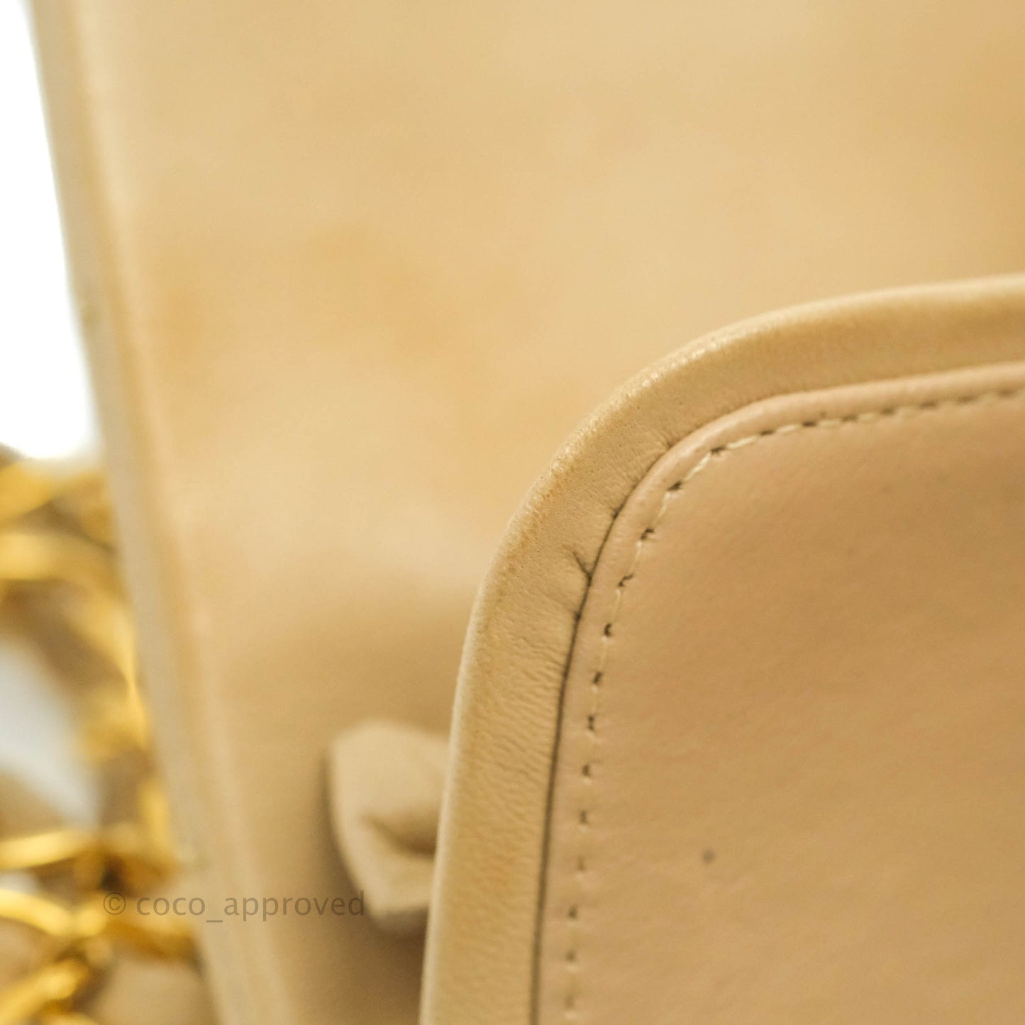 Chanel Classic Vintage Small Flap Beige Lambskin 24K Gold Hardware